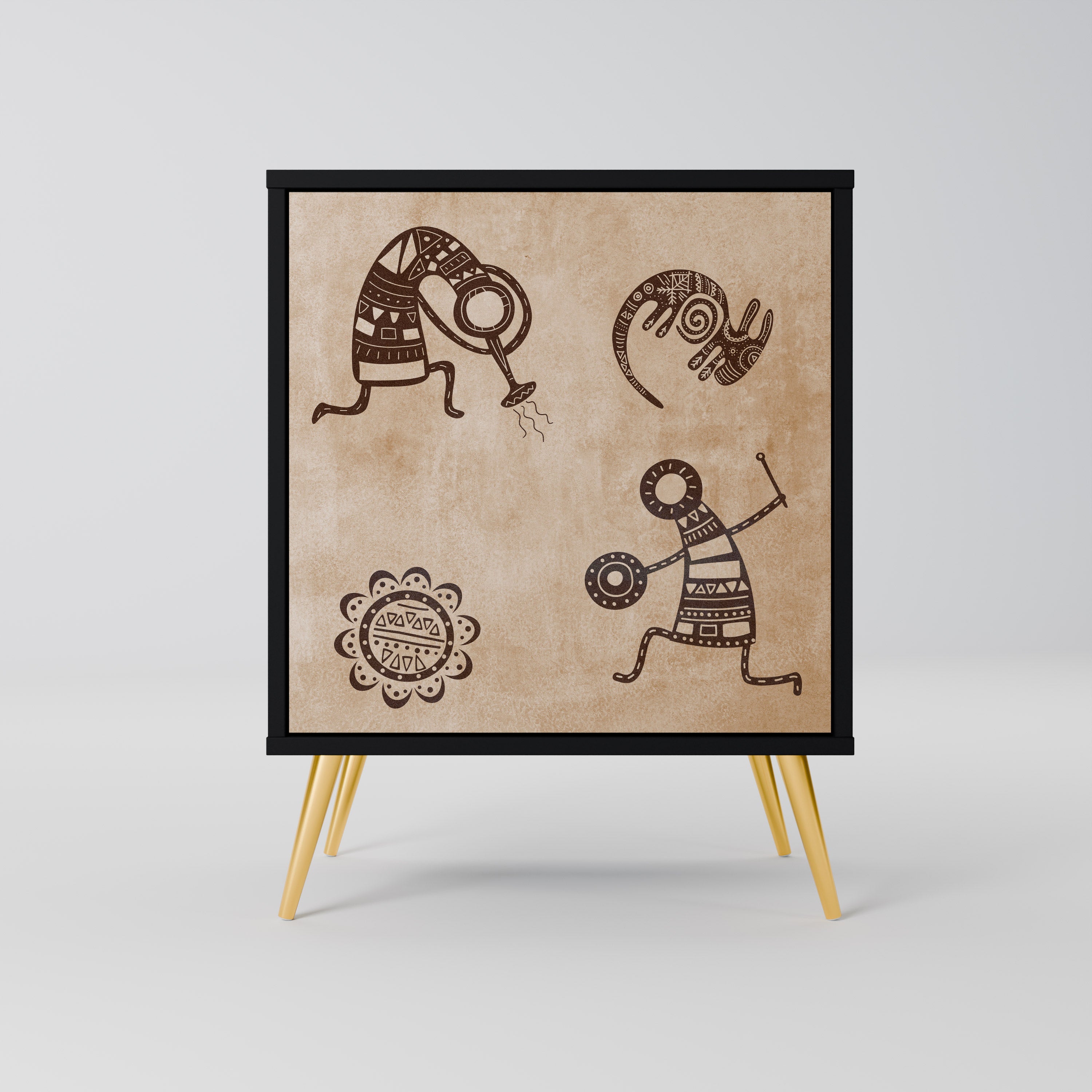 AFRICAN STYLE Komoda 1-drzwiowa korpus Czarny