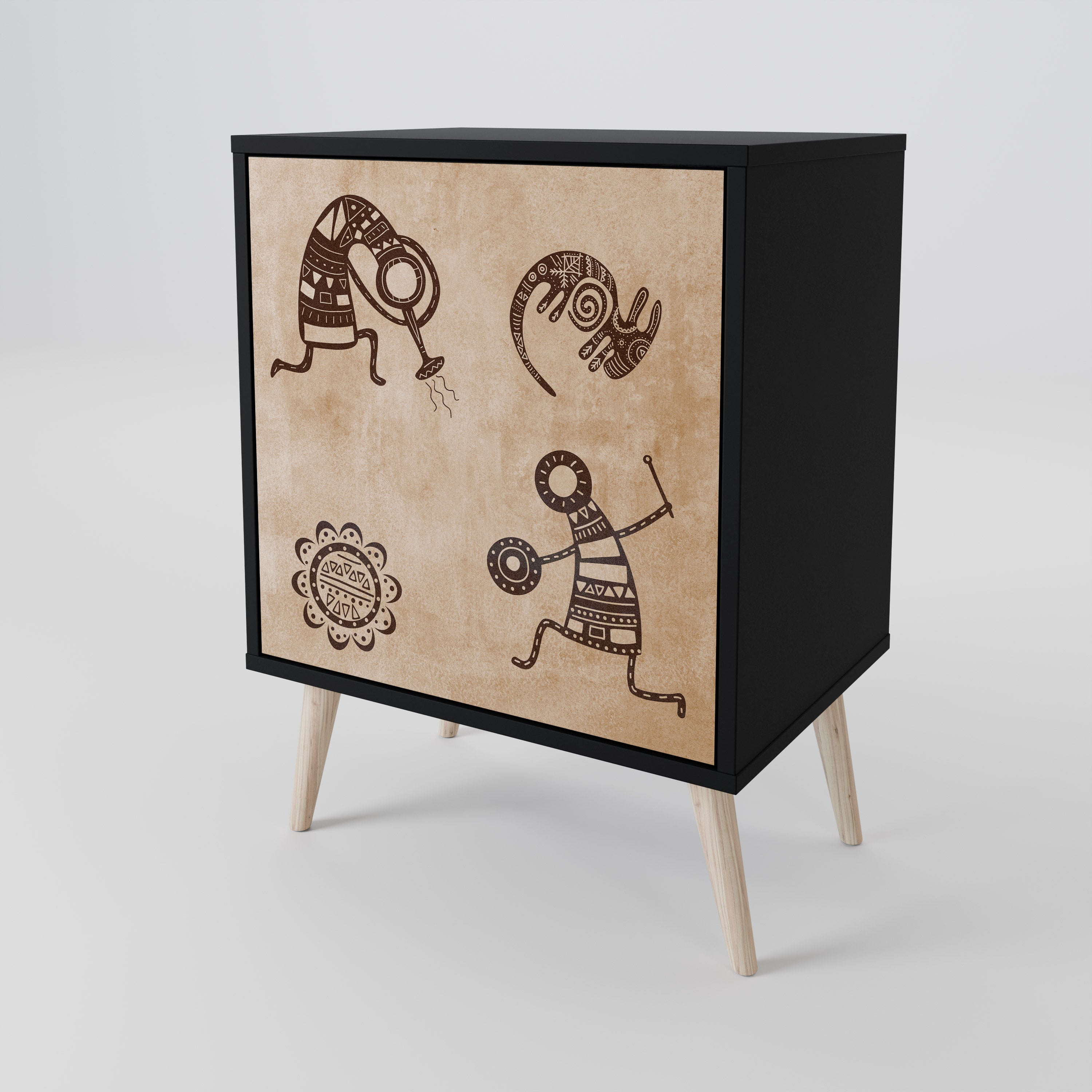 AFRICAN STYLE Komoda 1-drzwiowa korpus Czarny