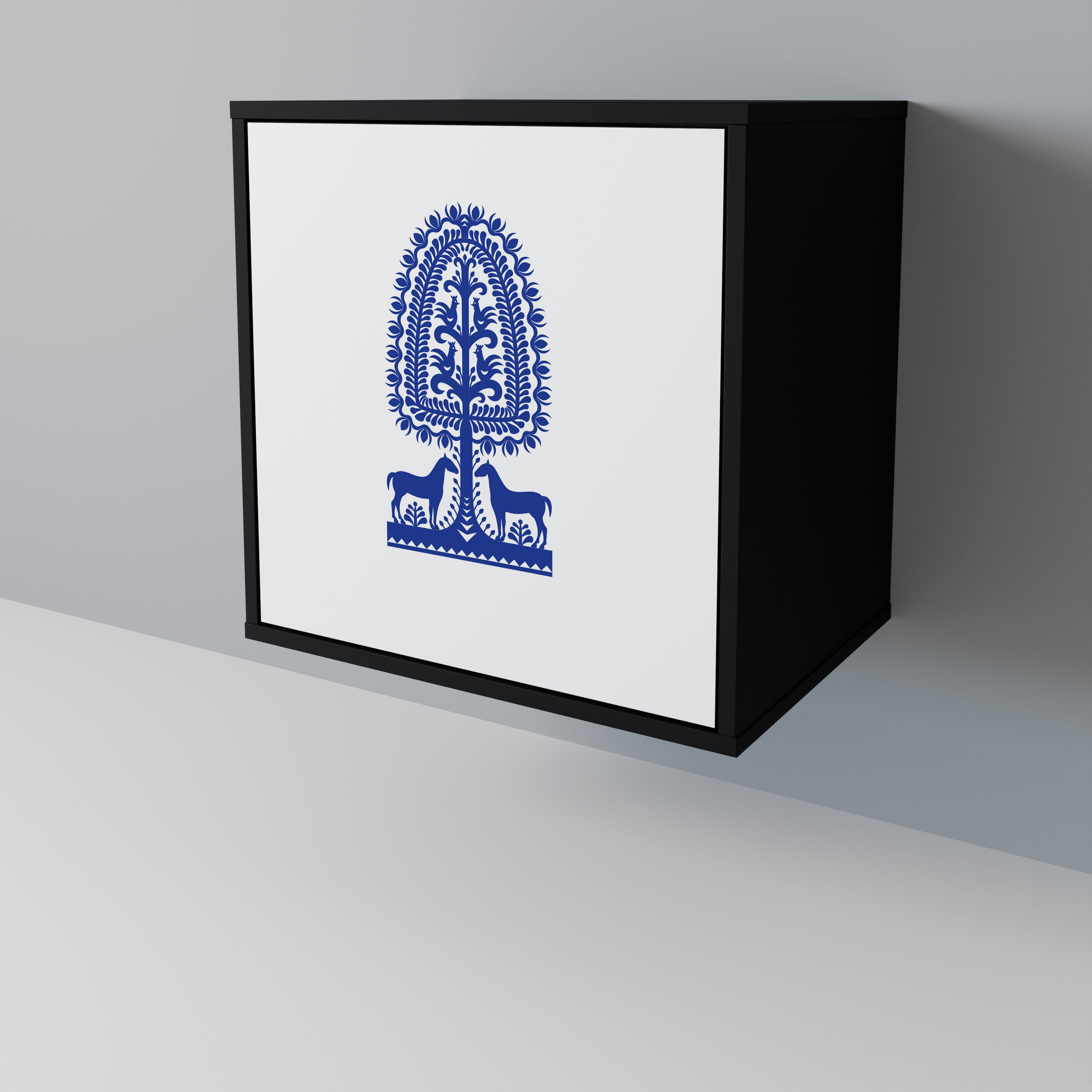 POLISH FOLK ART Komoda 1-drzwiowa korpus Czarny