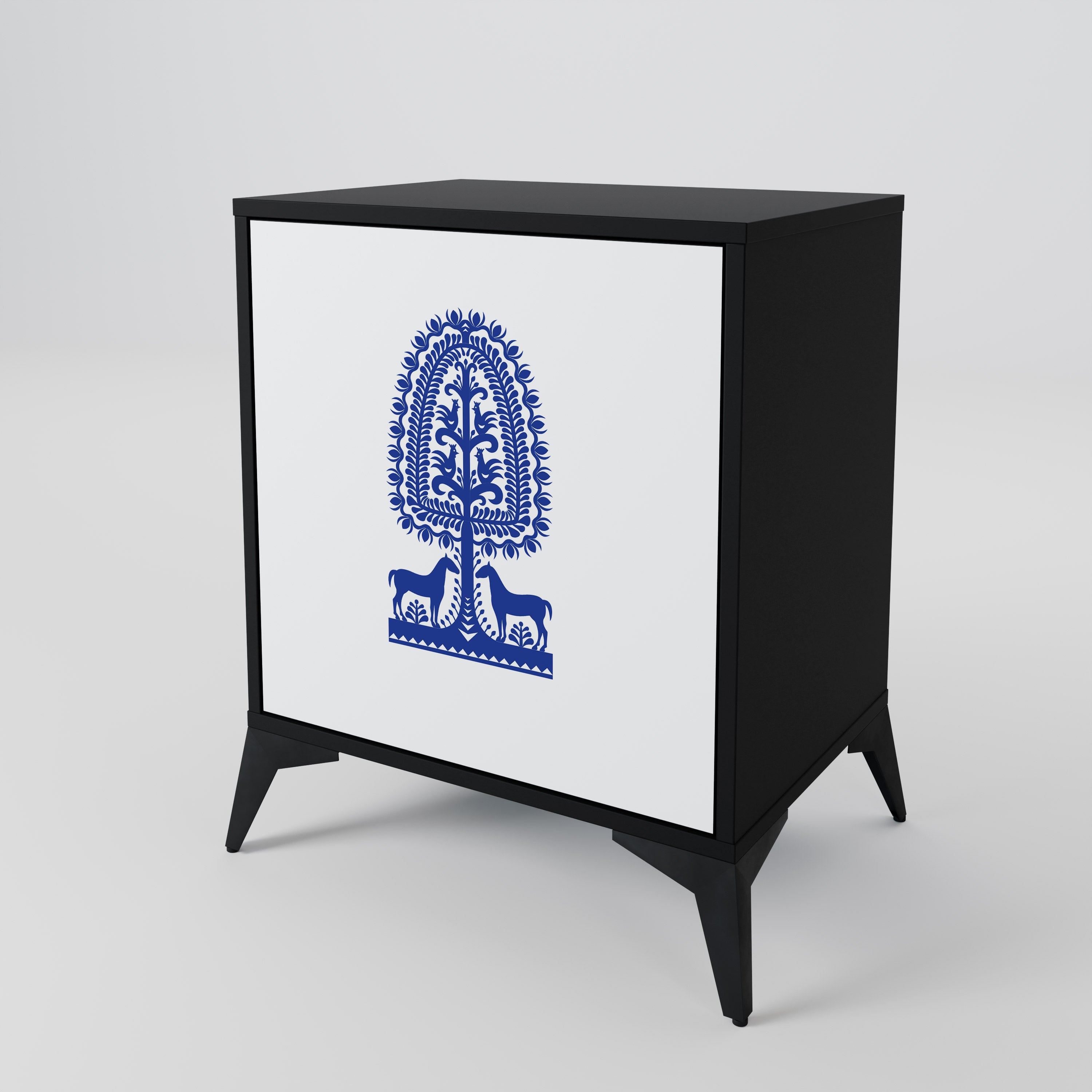 POLISH FOLK ART Komoda 1-drzwiowa korpus Czarny