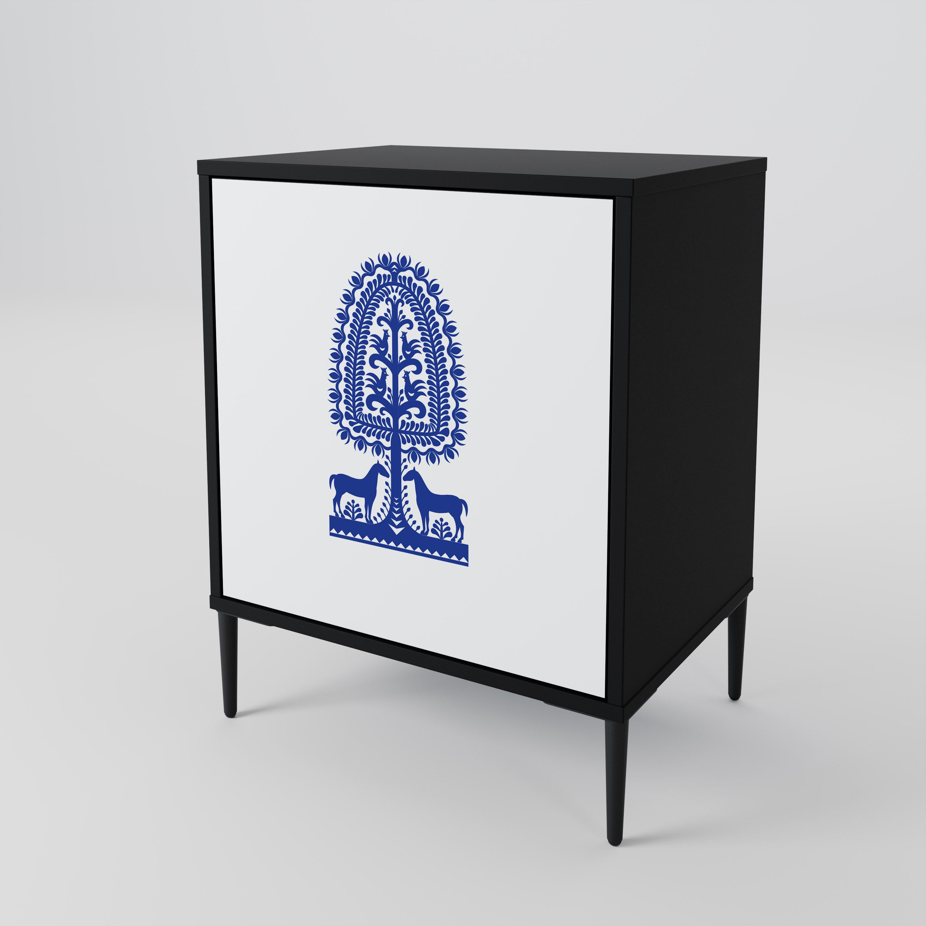 POLISH FOLK ART Komoda 1-drzwiowa korpus Czarny