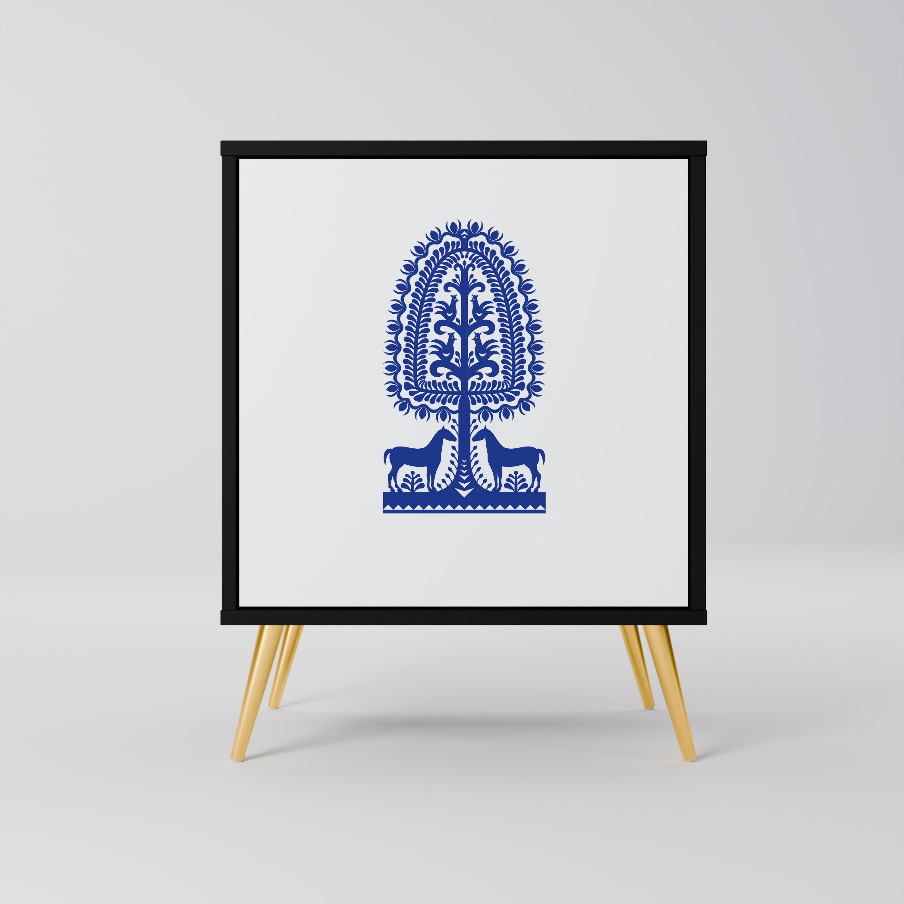 POLISH FOLK ART Komoda 1-drzwiowa korpus Czarny