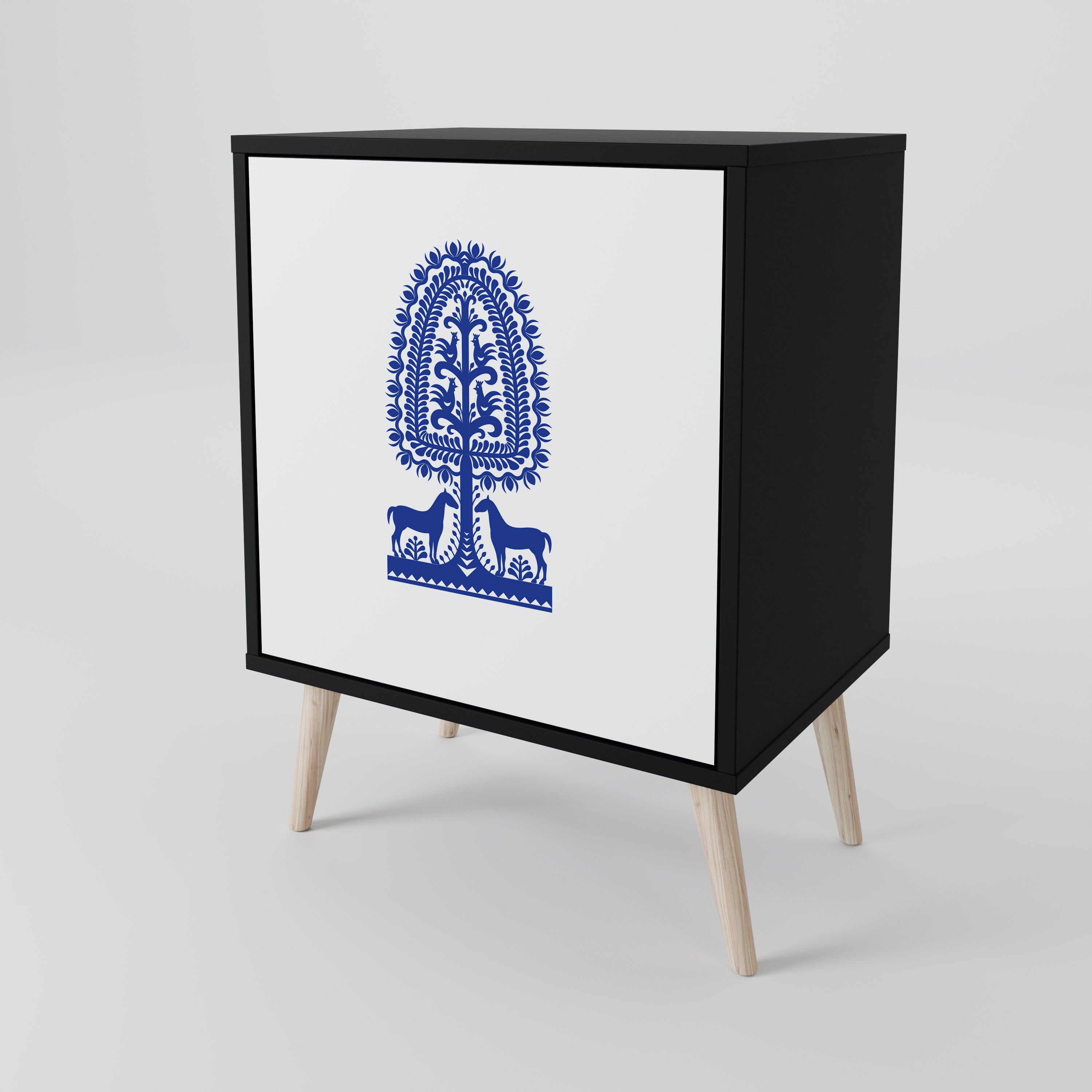 POLISH FOLK ART Komoda 1-drzwiowa korpus Czarny