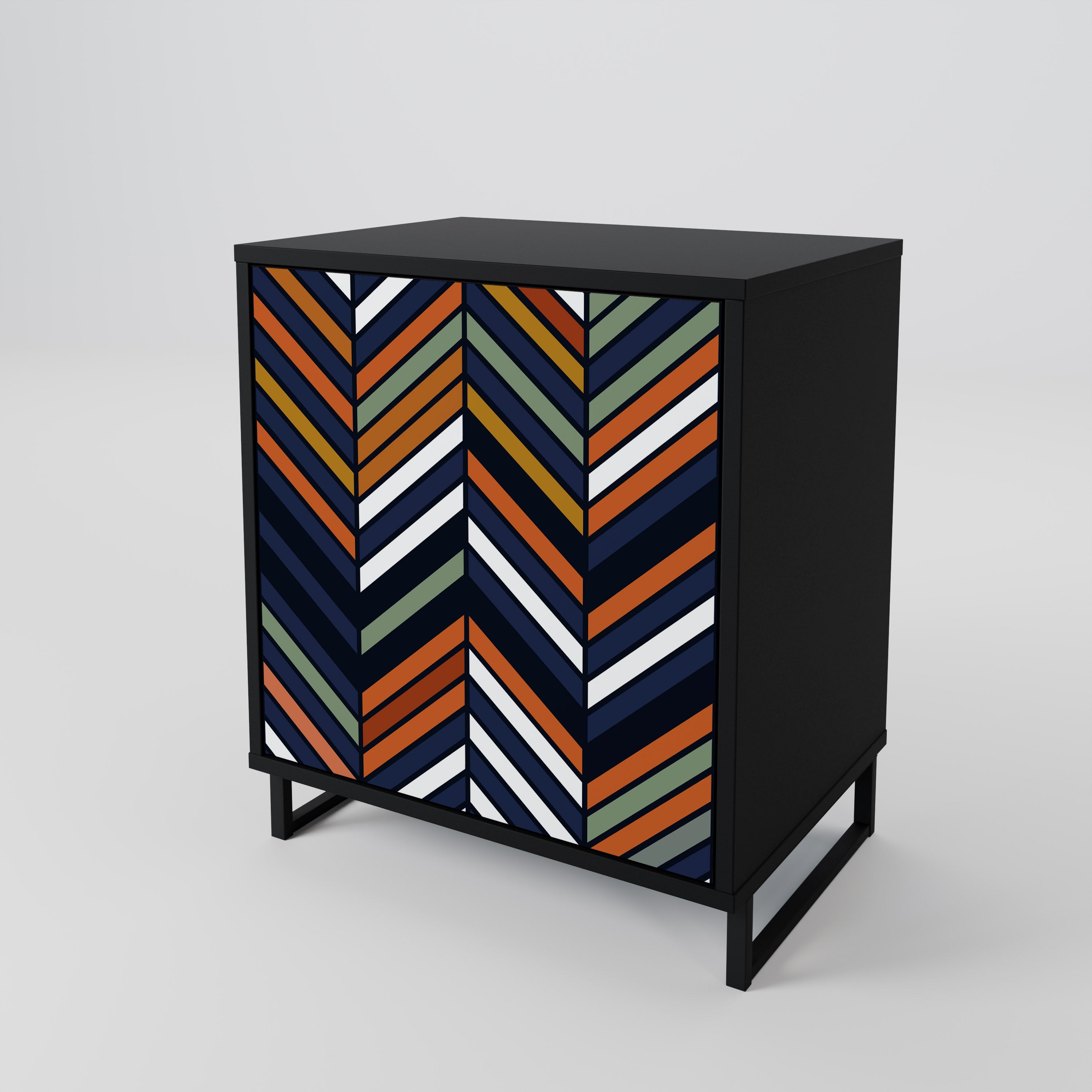 VIBRANT PATCHWORK Komoda 1-drzwiowa korpus Czarny