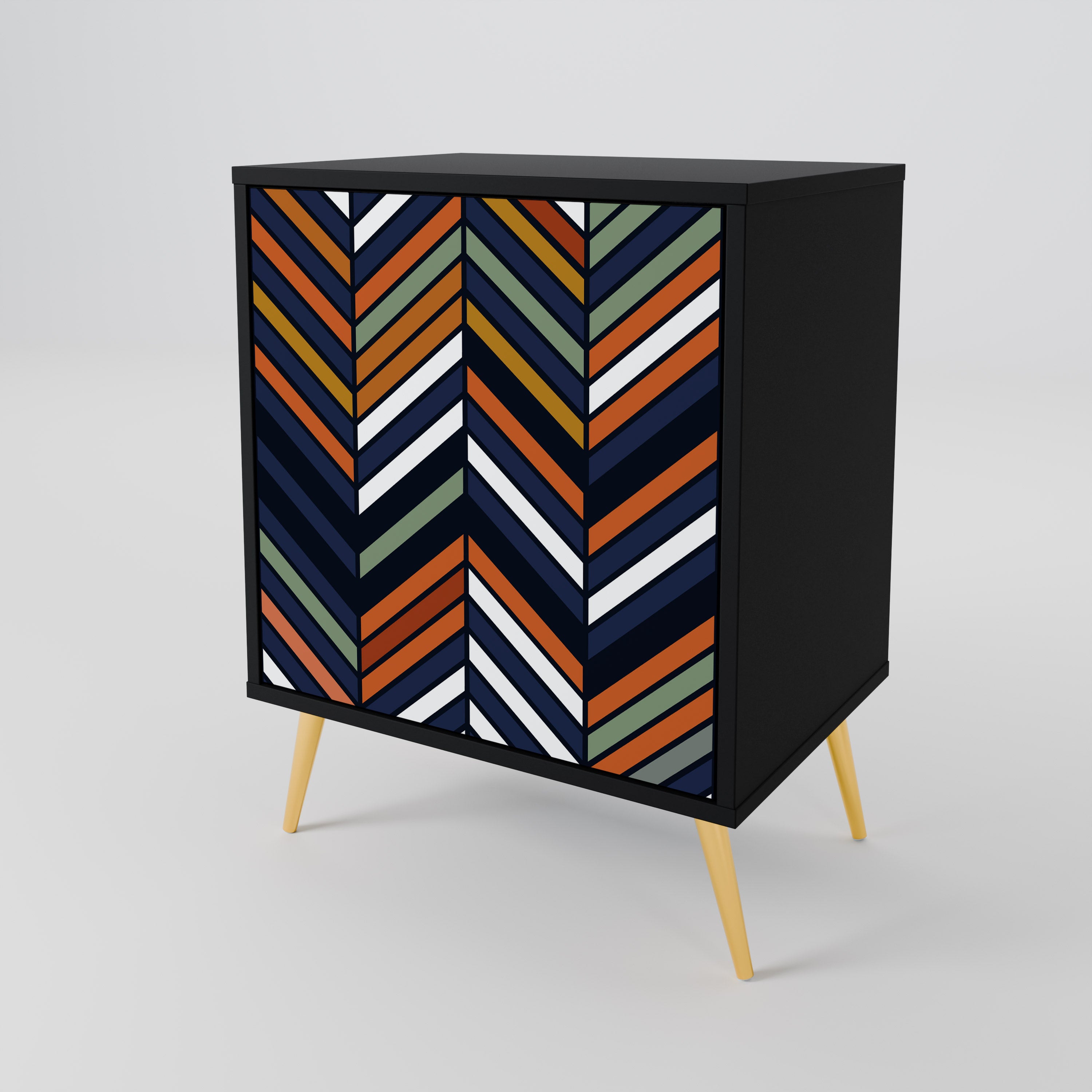 VIBRANT PATCHWORK Komoda 1-drzwiowa korpus Czarny