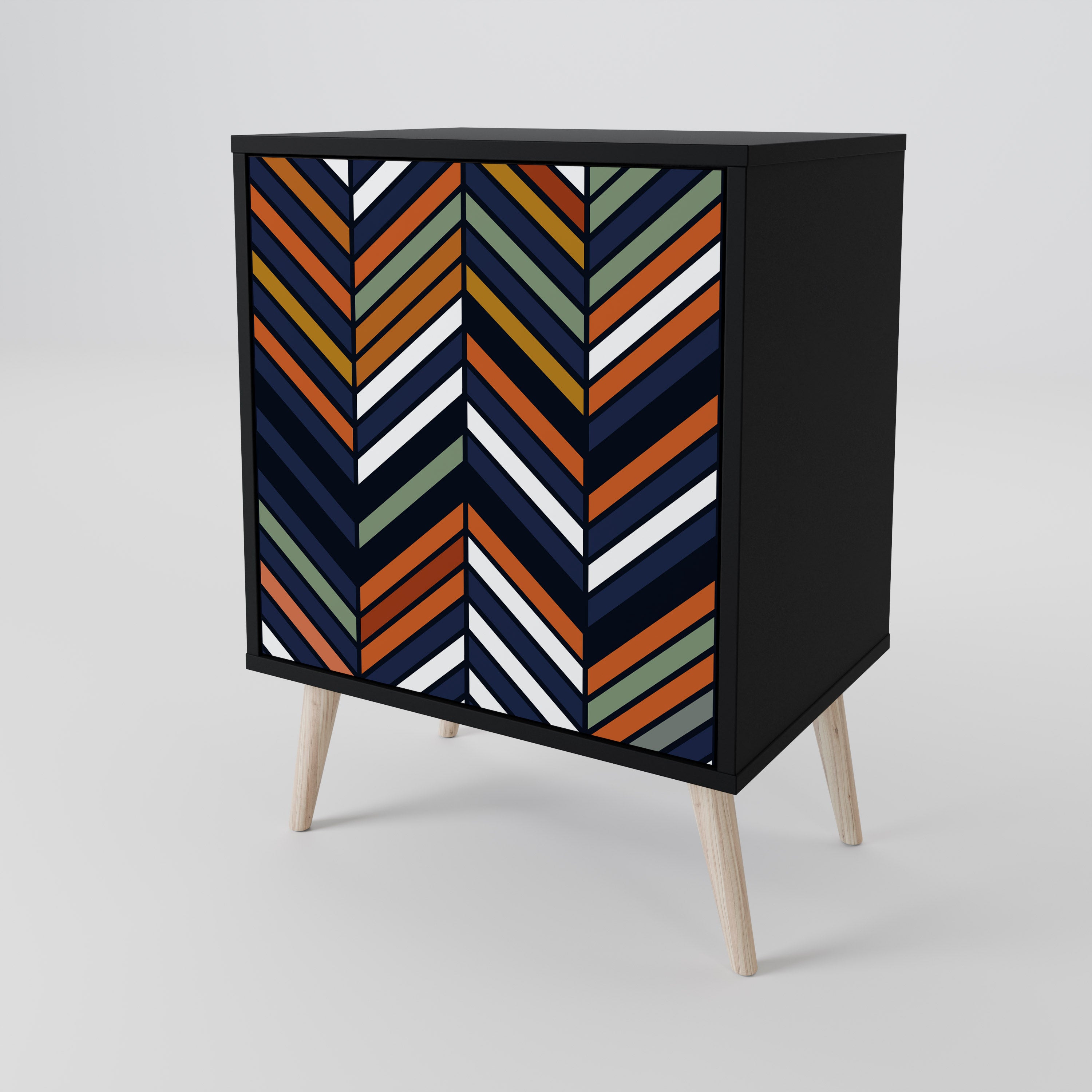 VIBRANT PATCHWORK Komoda 1-drzwiowa korpus Czarny