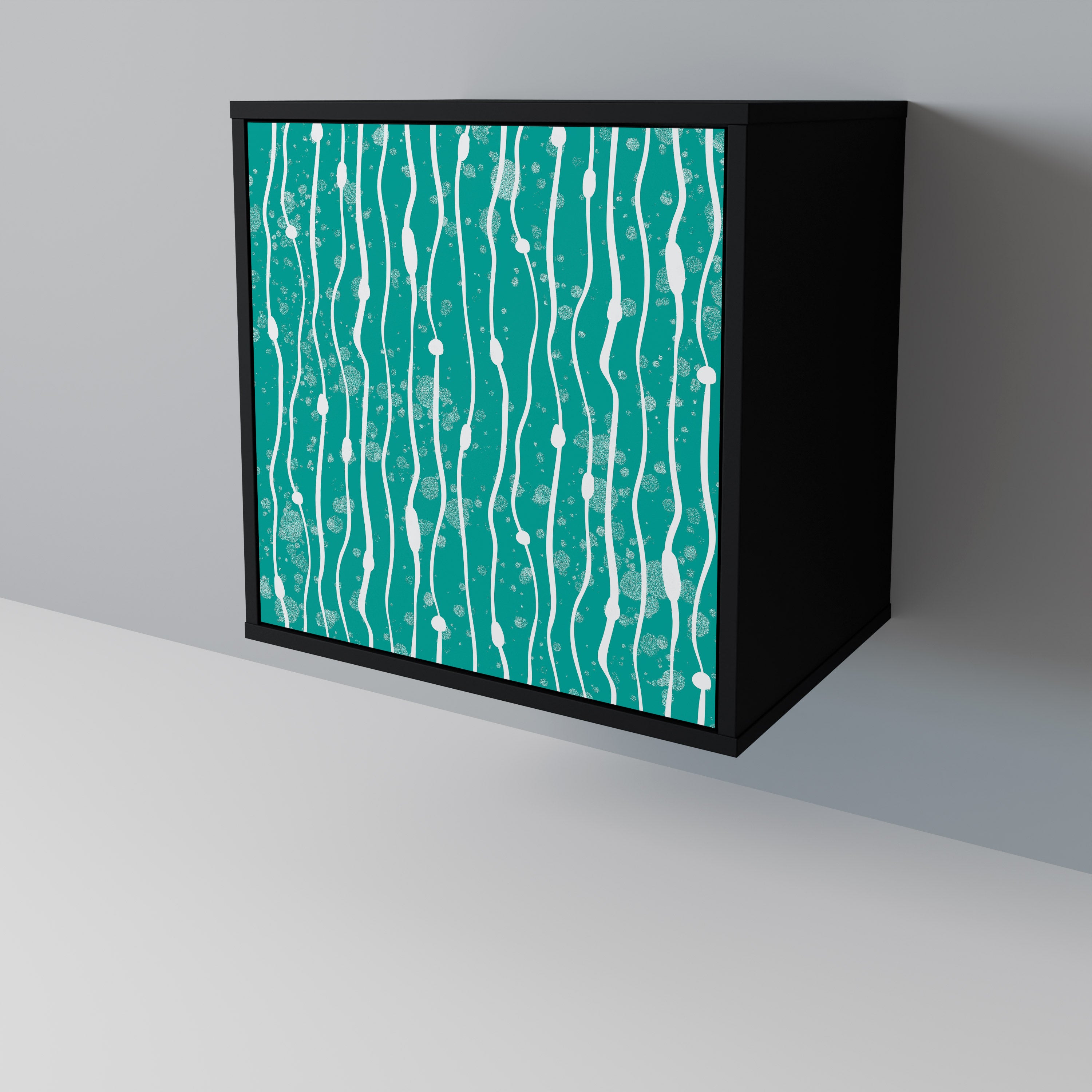 TURQUOISE RAIN Komoda 1-drzwiowa korpus Czarny