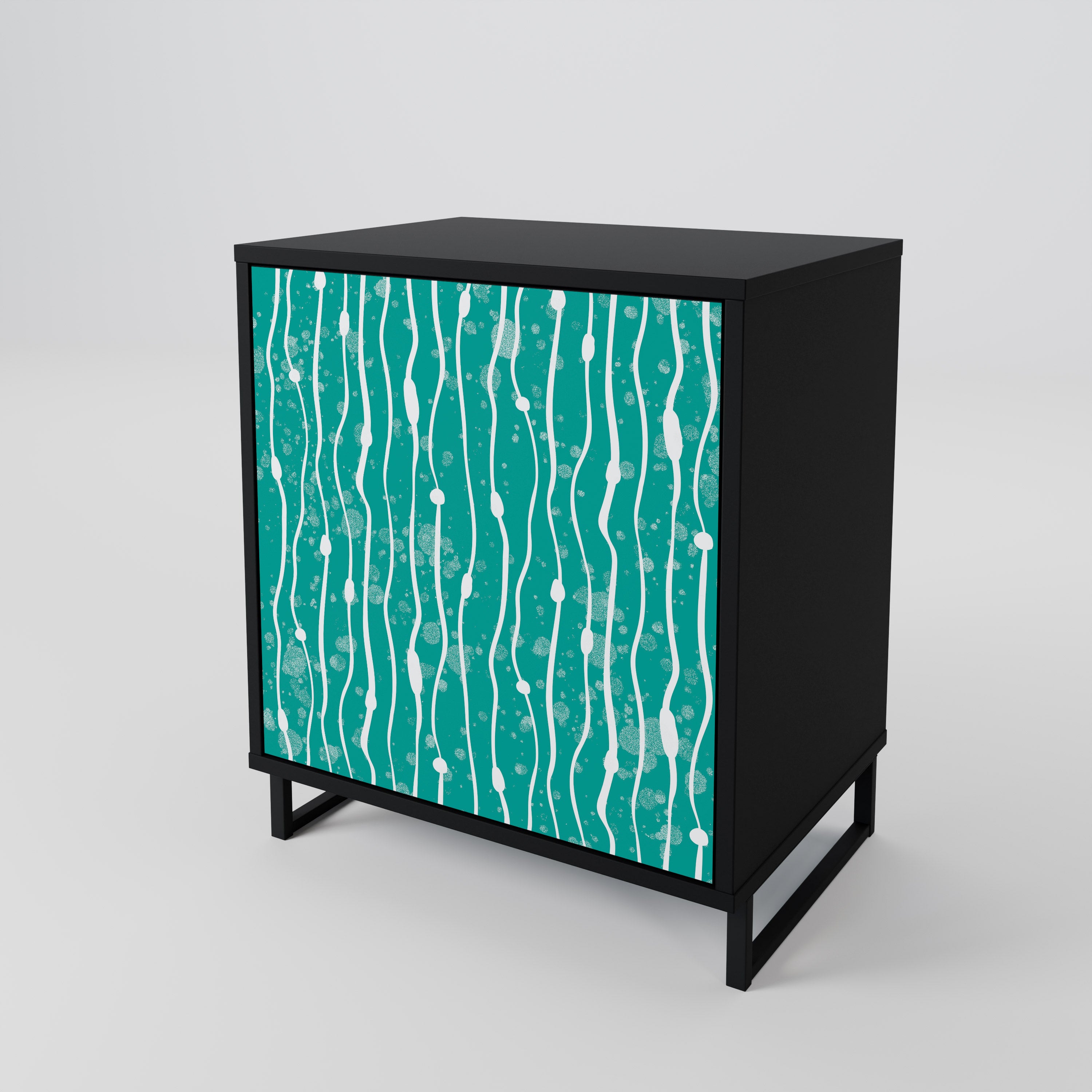 TURQUOISE RAIN Komoda 1-drzwiowa korpus Czarny