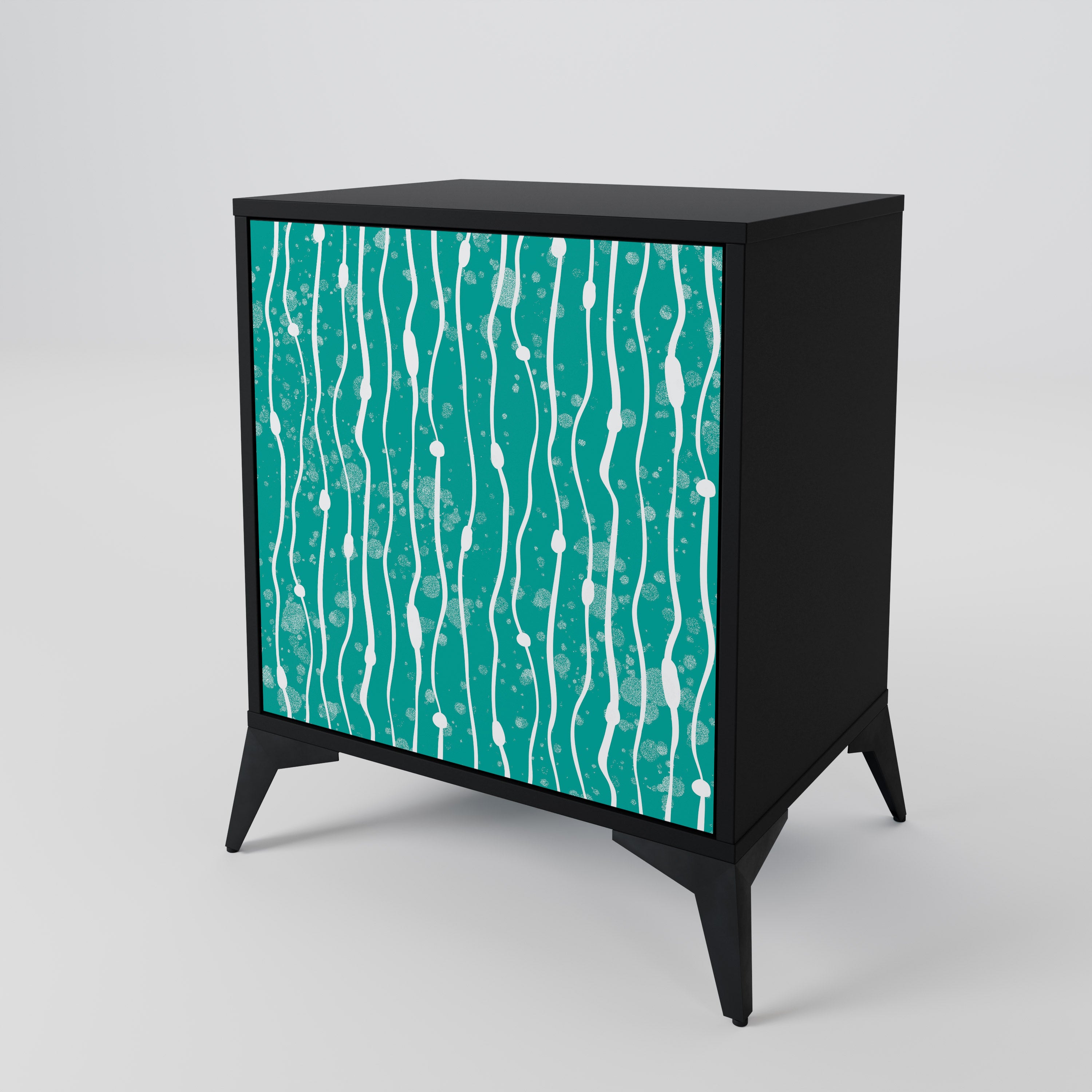 TURQUOISE RAIN Komoda 1-drzwiowa korpus Czarny