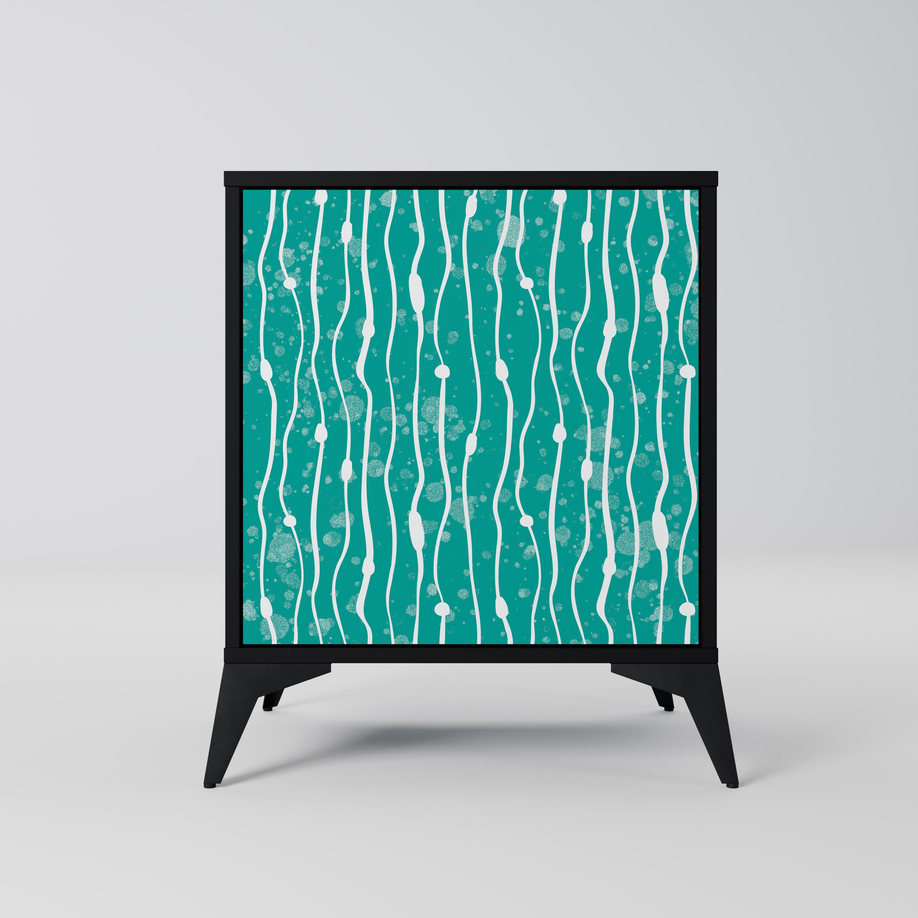TURQUOISE RAIN Komoda 1-drzwiowa korpus Czarny
