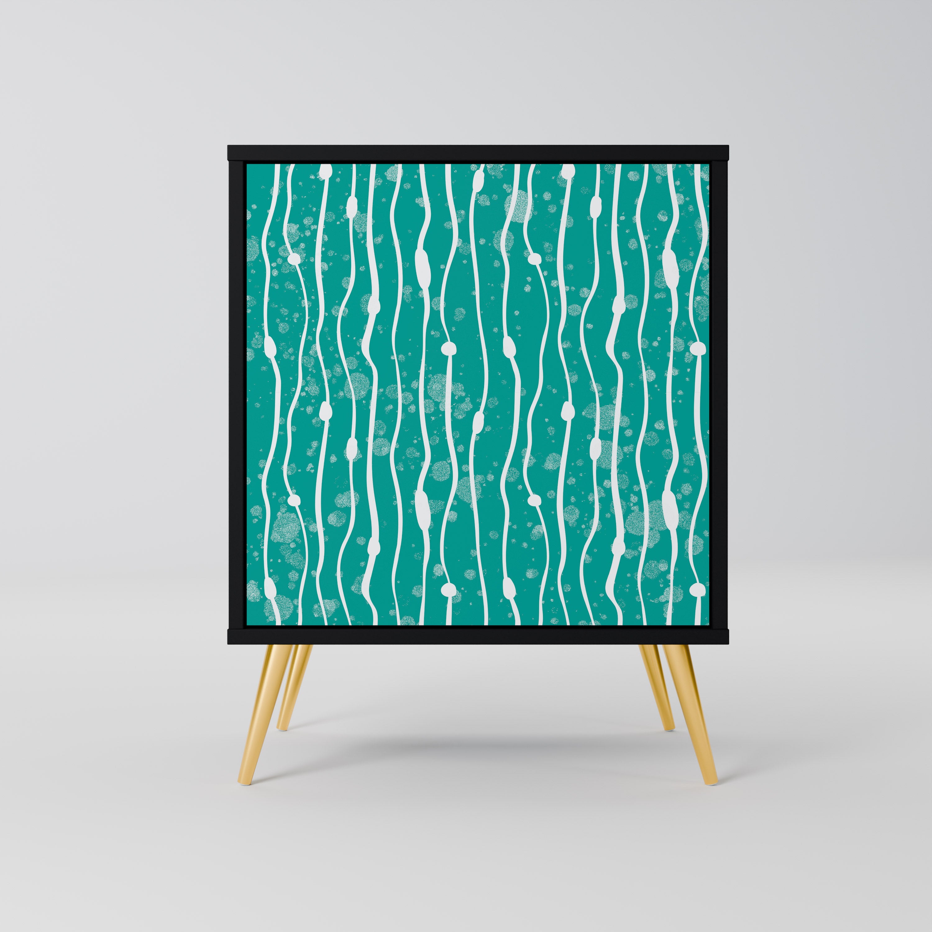 TURQUOISE RAIN Komoda 1-drzwiowa korpus Czarny