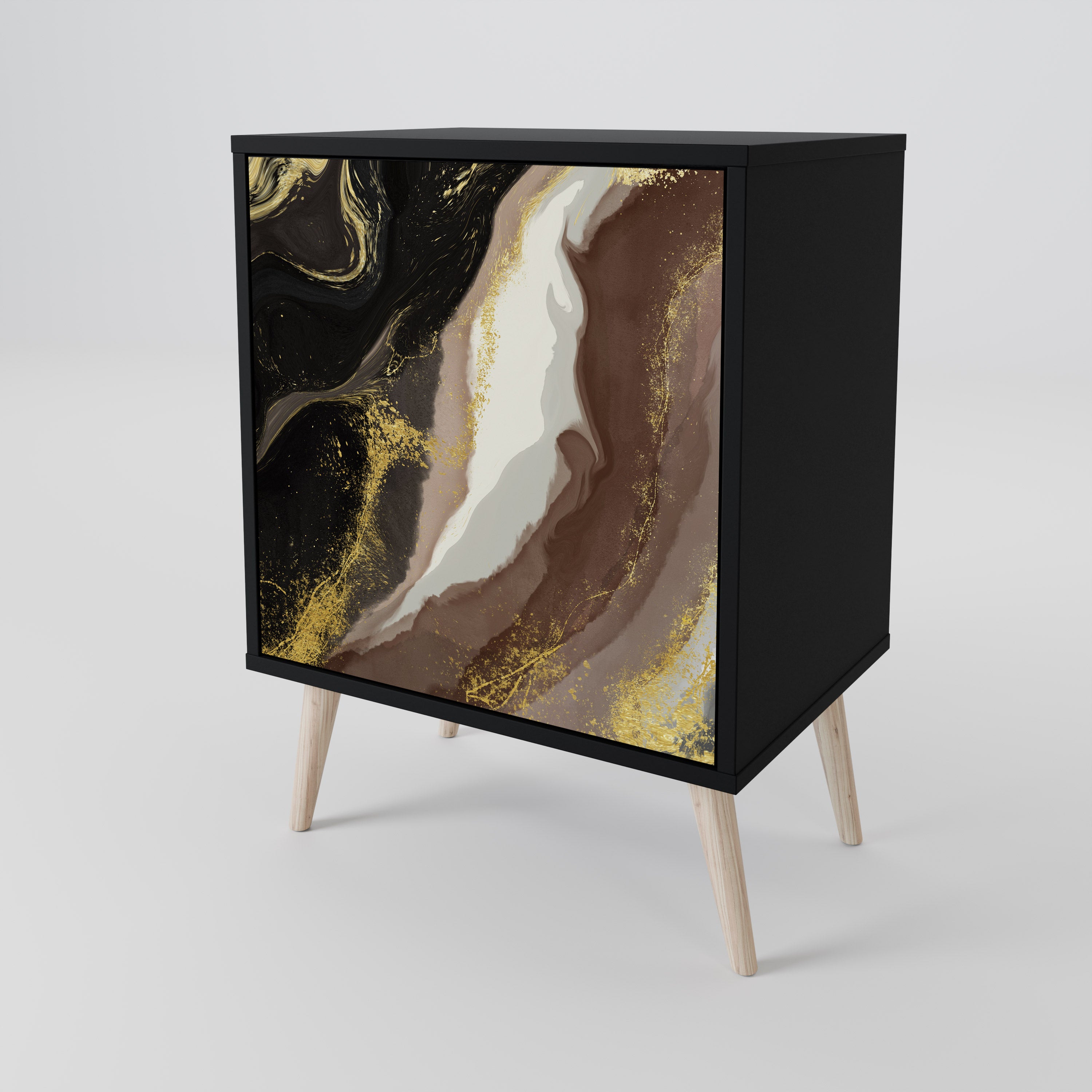 GOLD DUST Komoda 1-drzwiowa korpus Czarny