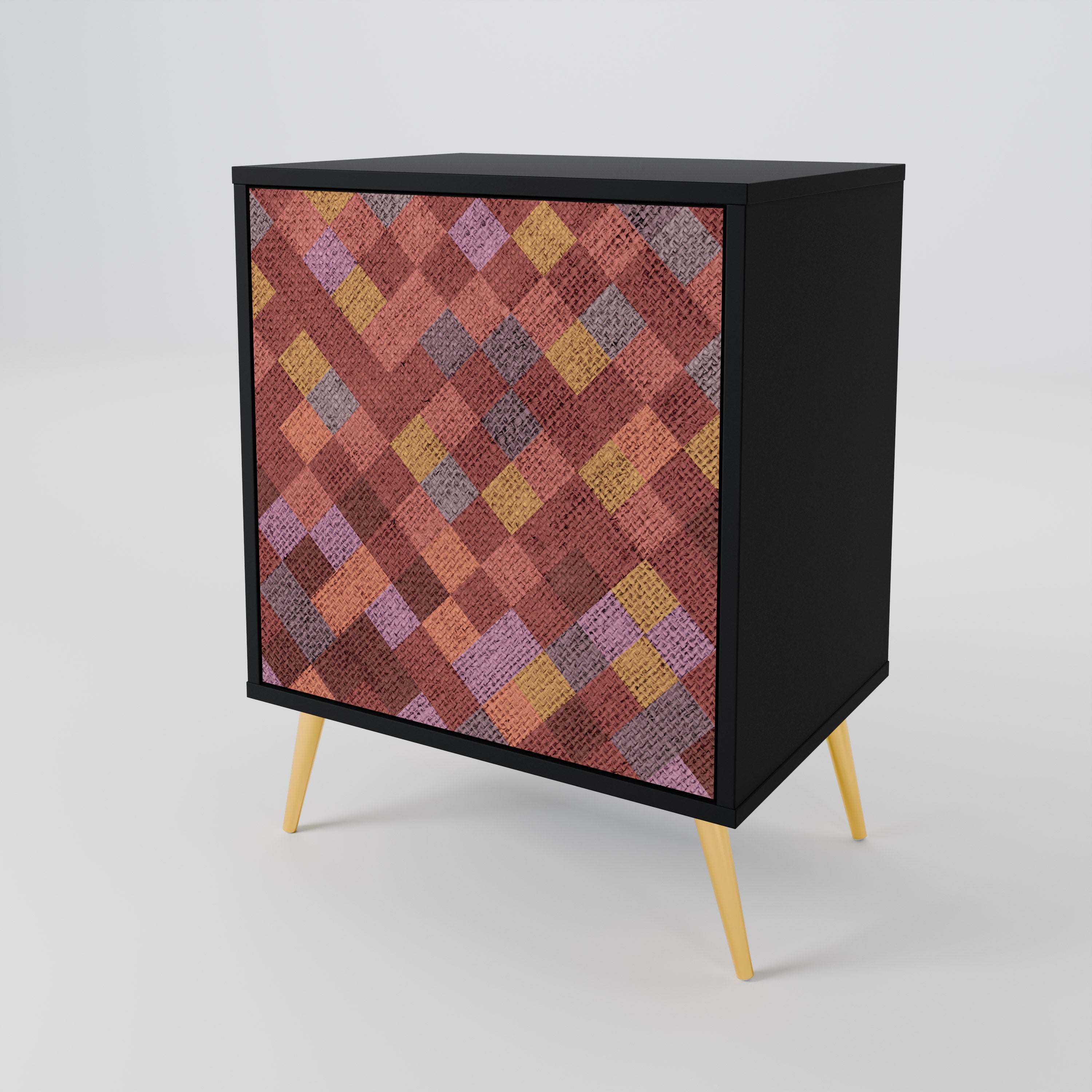 PAINTED SQUARES Komoda 1-drzwiowa korpus Czarny