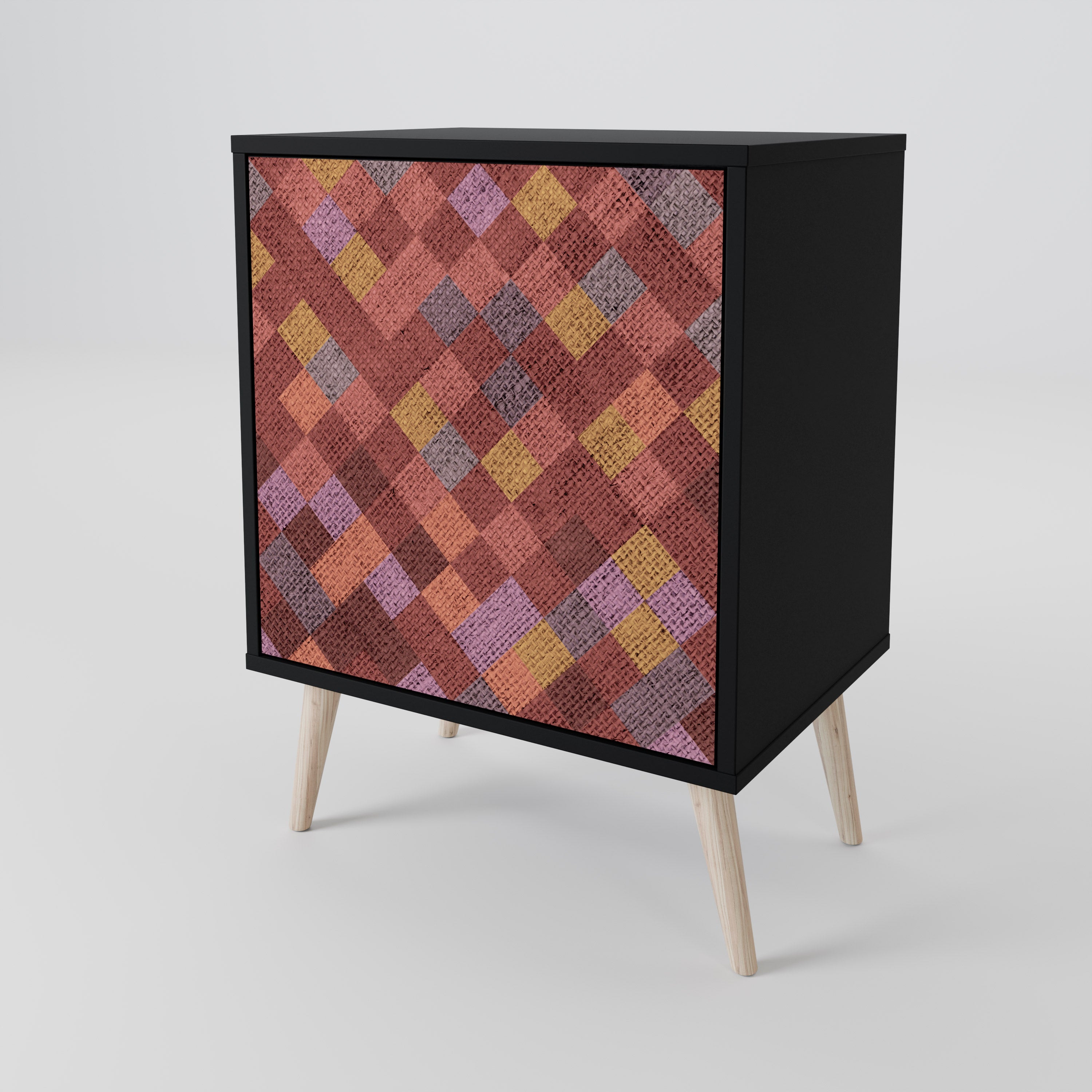 PAINTED SQUARES Komoda 1-drzwiowa korpus Czarny