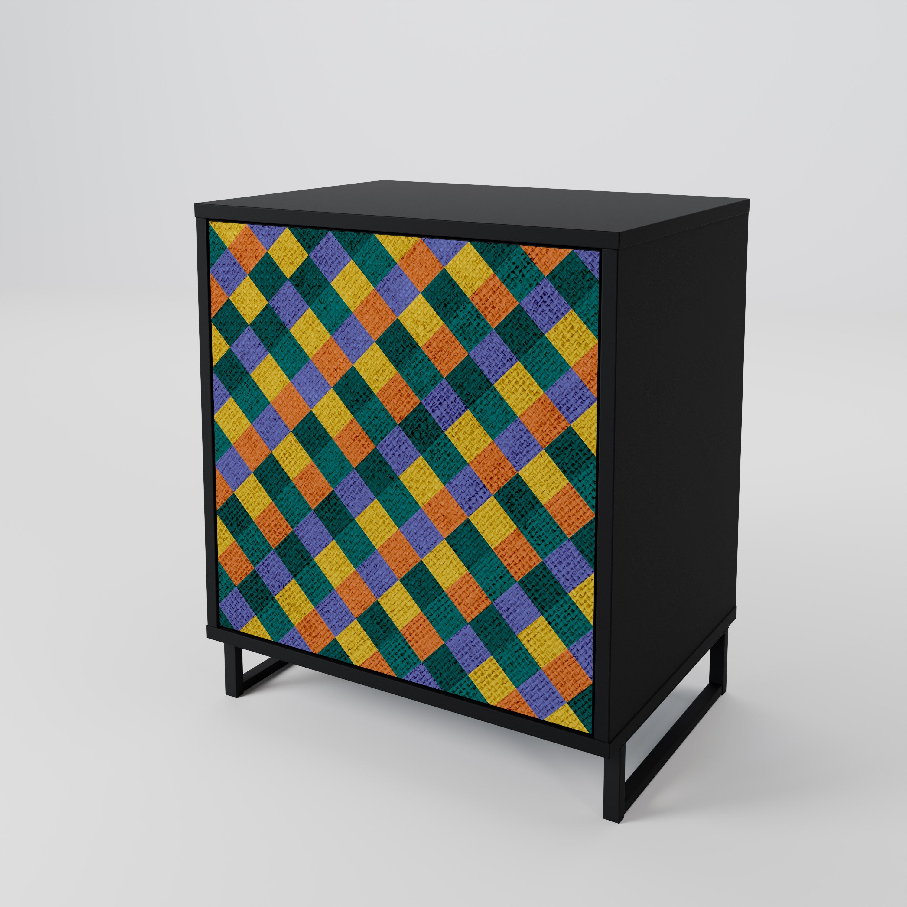 PAINTED SQUARES MIX Komoda 1-drzwiowa korpus Czarny