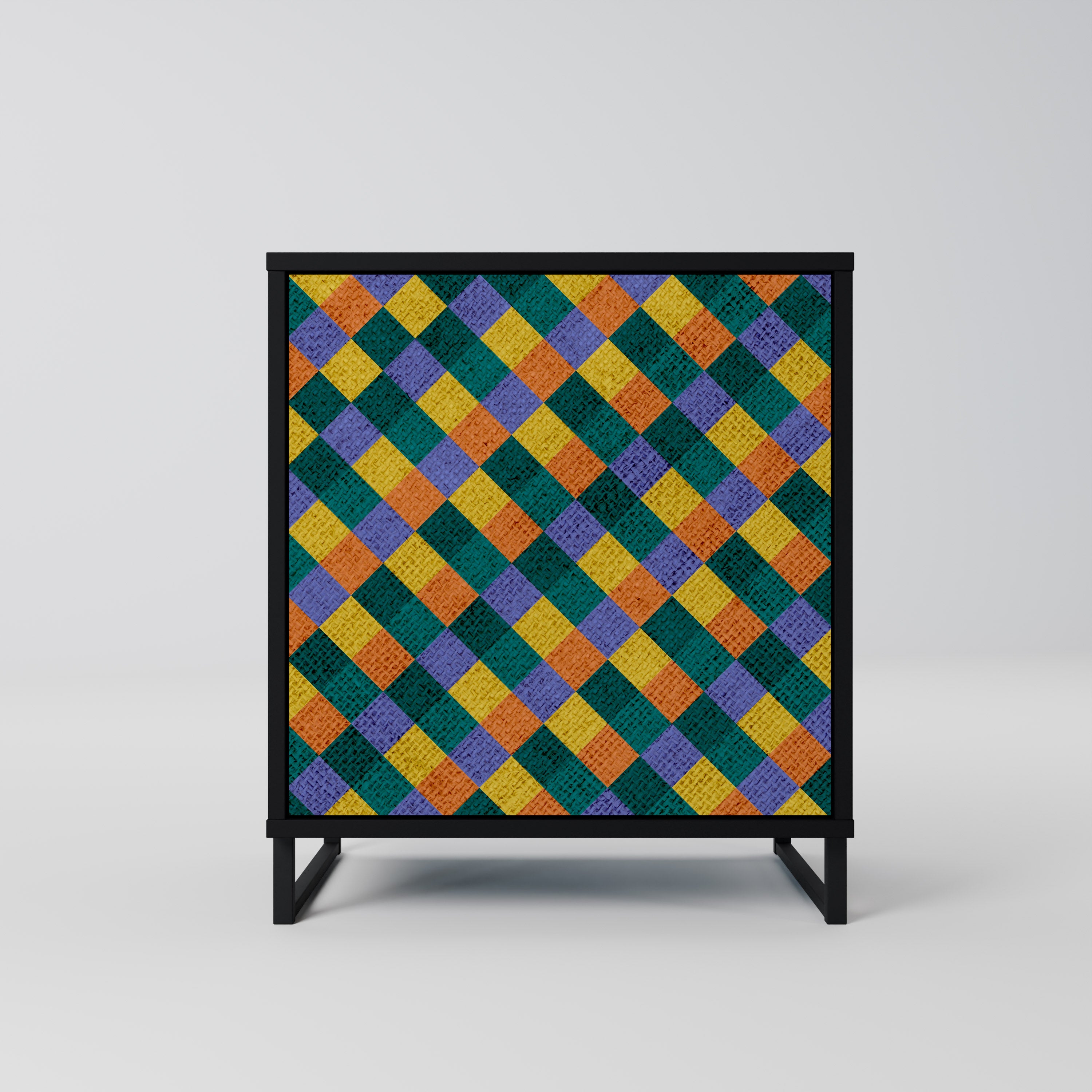 PAINTED SQUARES MIX Komoda 1-drzwiowa korpus Czarny