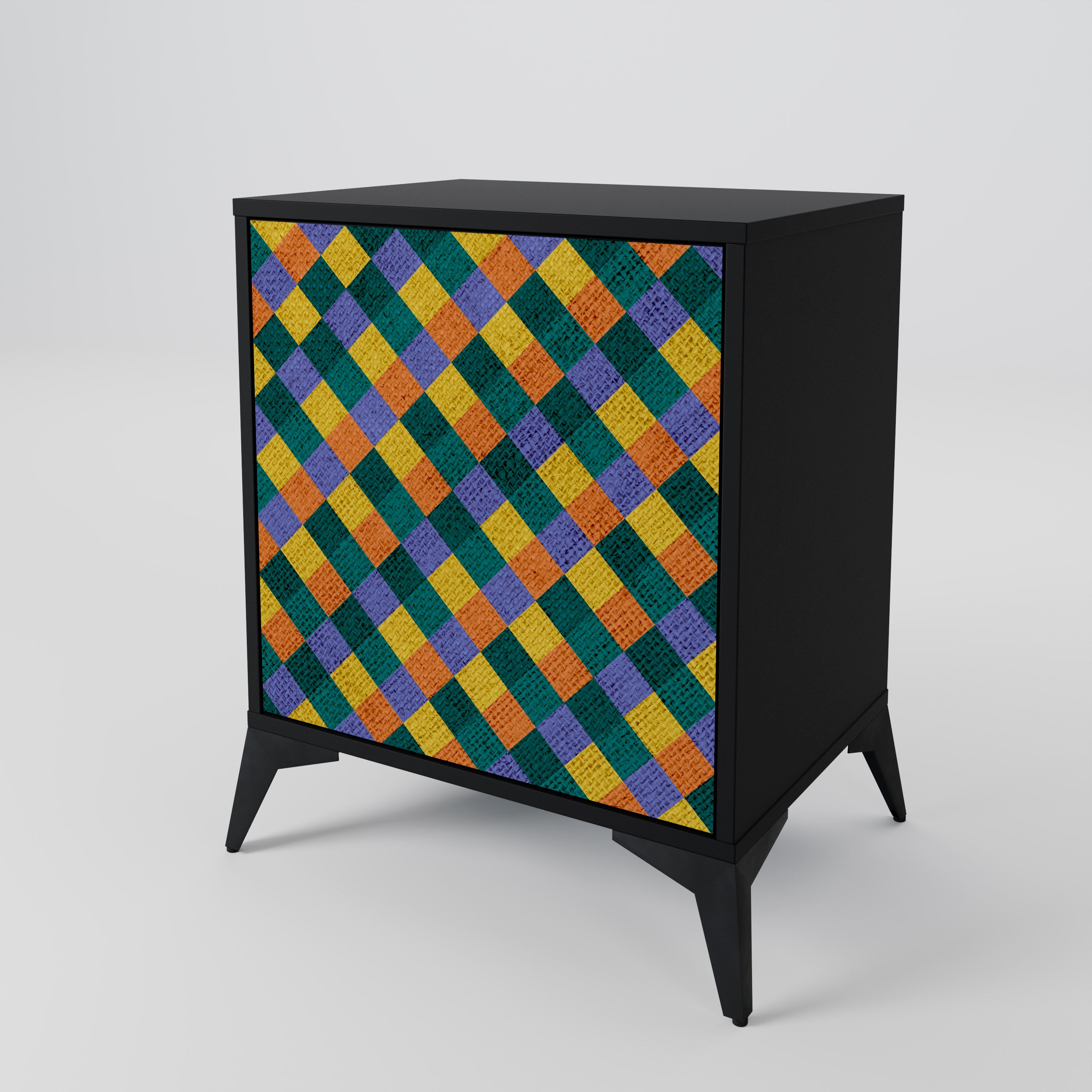 PAINTED SQUARES MIX Komoda 1-drzwiowa korpus Czarny