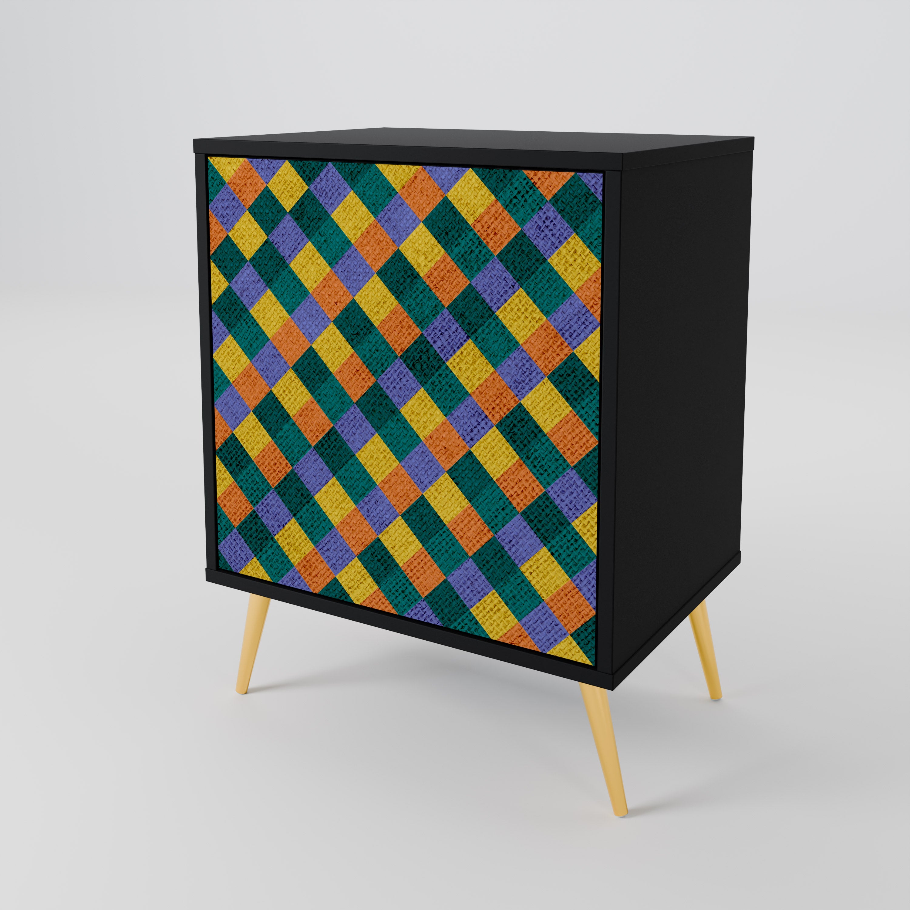 PAINTED SQUARES MIX Komoda 1-drzwiowa korpus Czarny