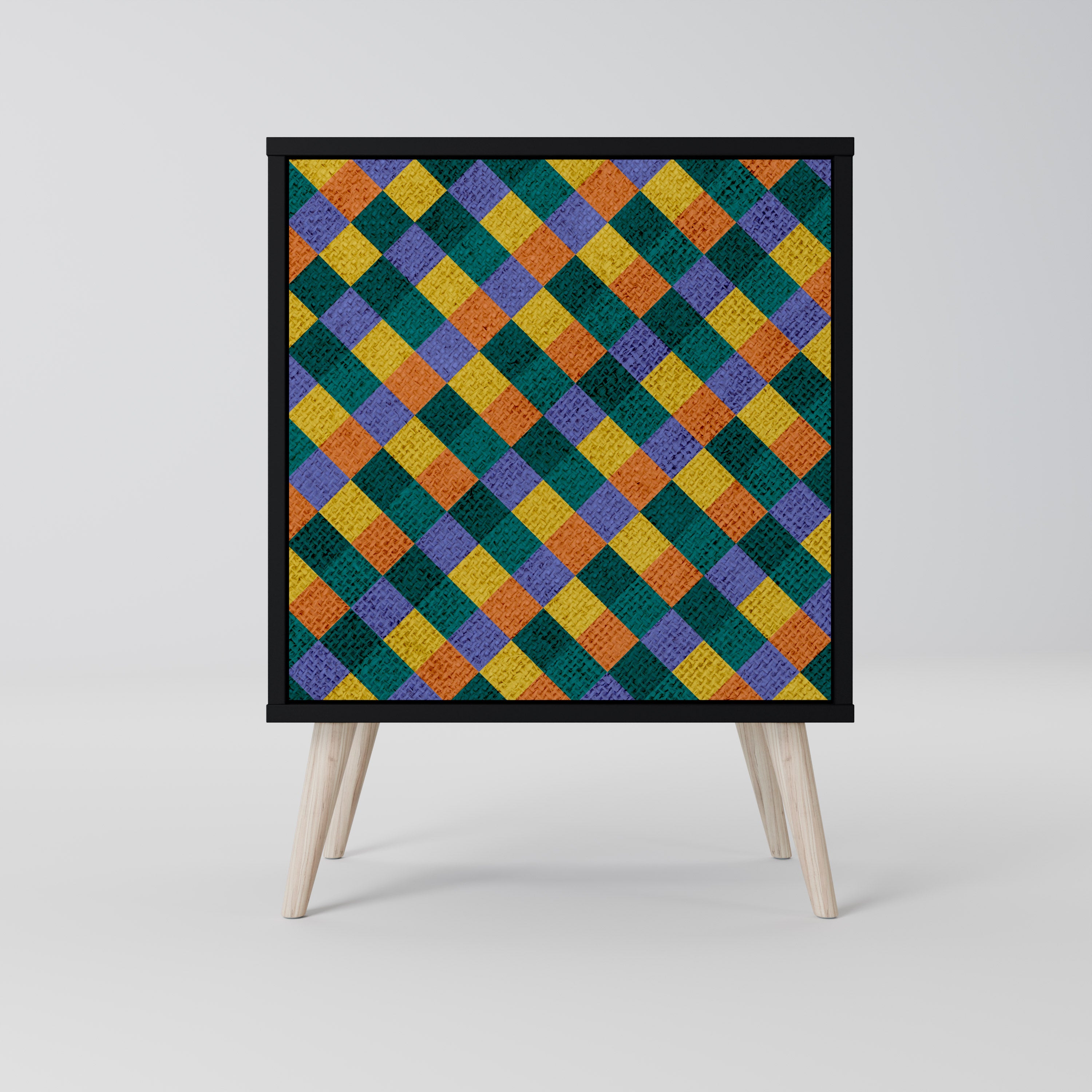 PAINTED SQUARES MIX Komoda 1-drzwiowa korpus Czarny