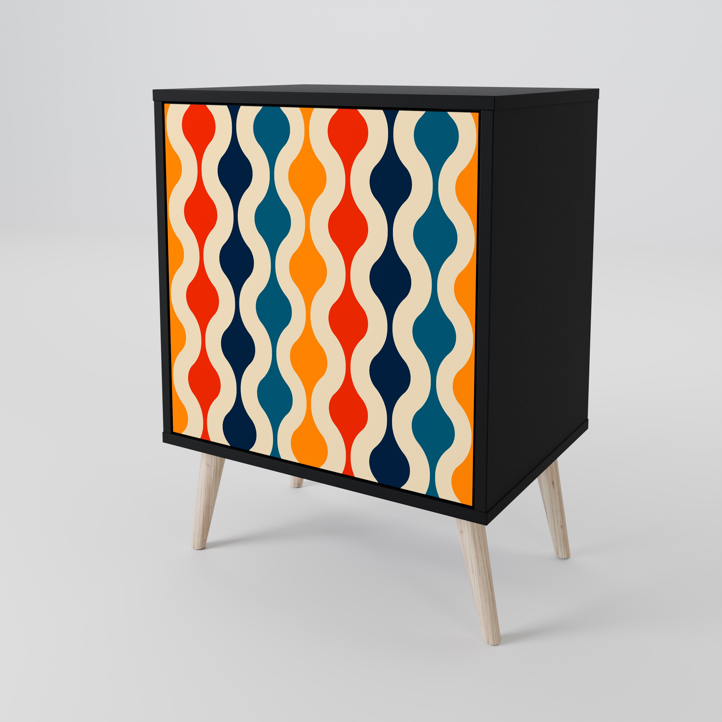 COLORFUL NOSTALGIA Komoda 1-drzwiowa korpus Czarny