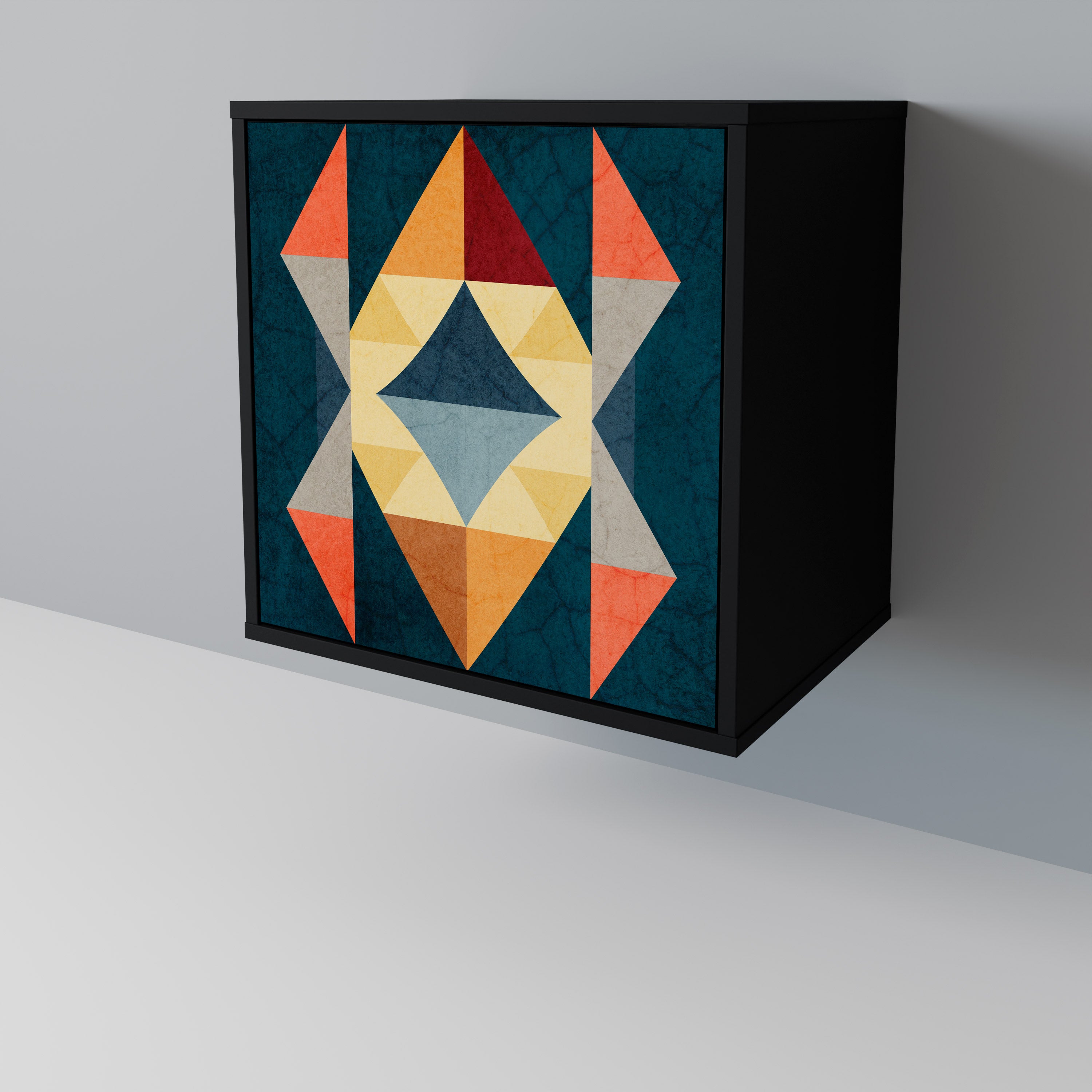 CRACKED ILLUSION Komoda 1-drzwiowa korpus Czarny