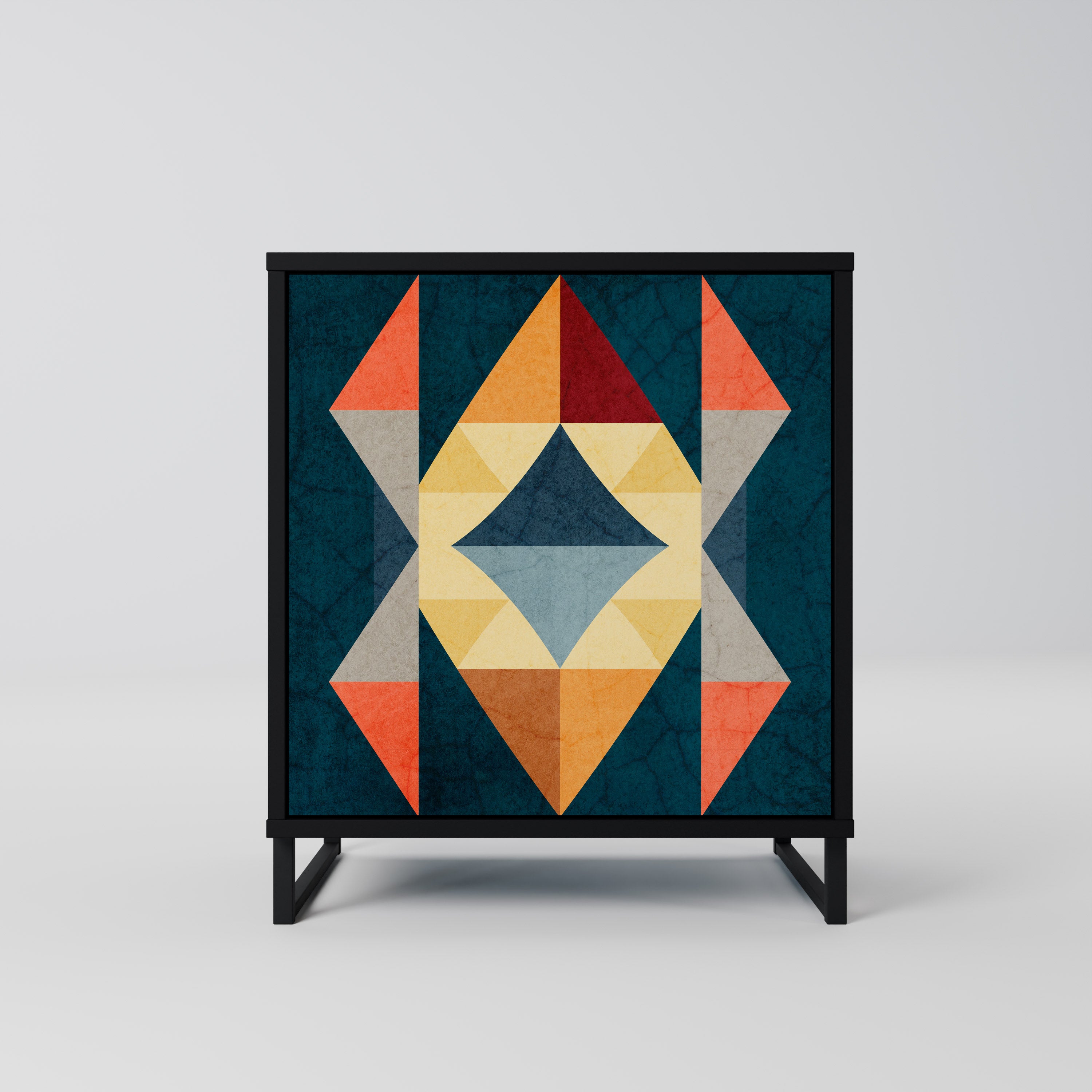 CRACKED ILLUSION Komoda 1-drzwiowa korpus Czarny