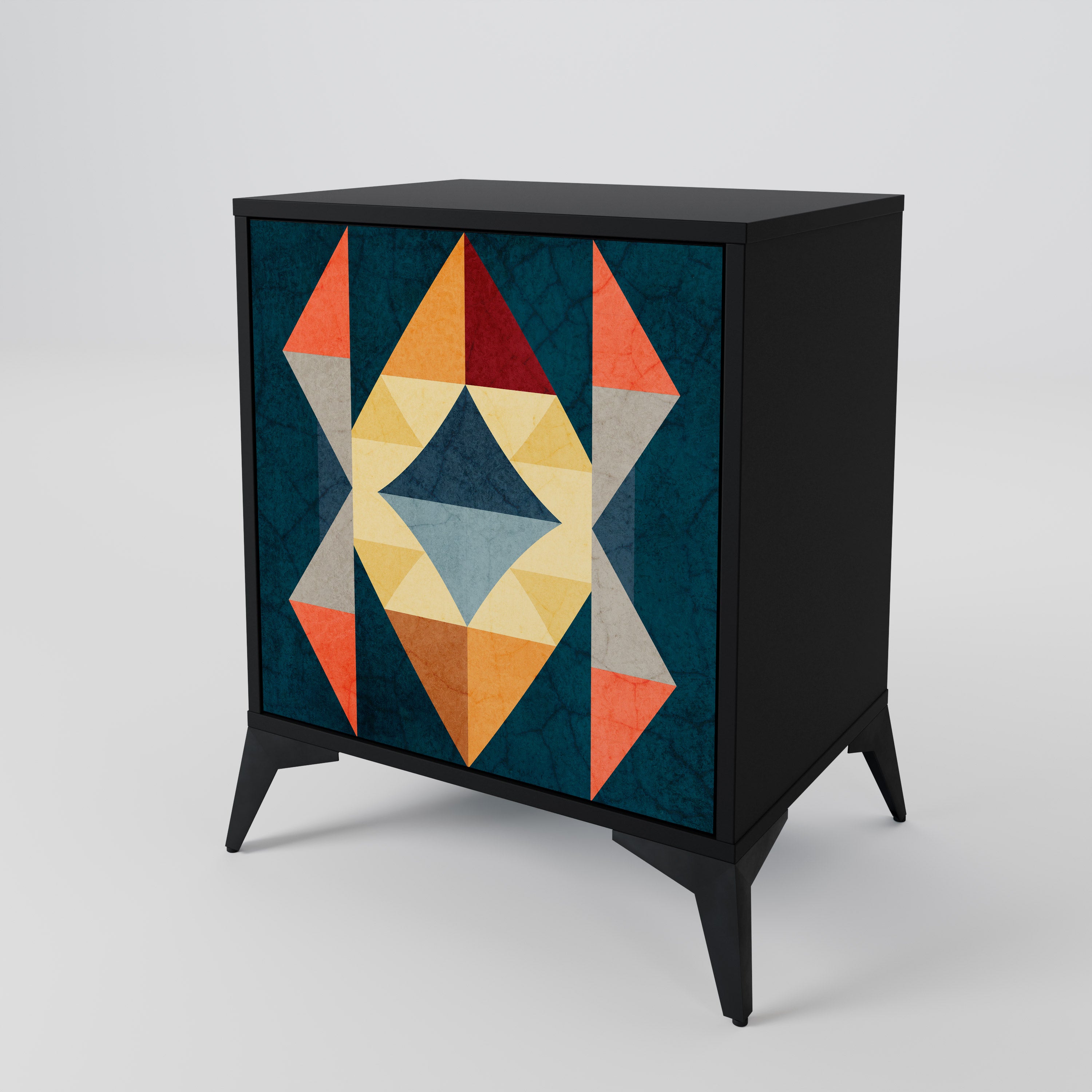 CRACKED ILLUSION Komoda 1-drzwiowa korpus Czarny