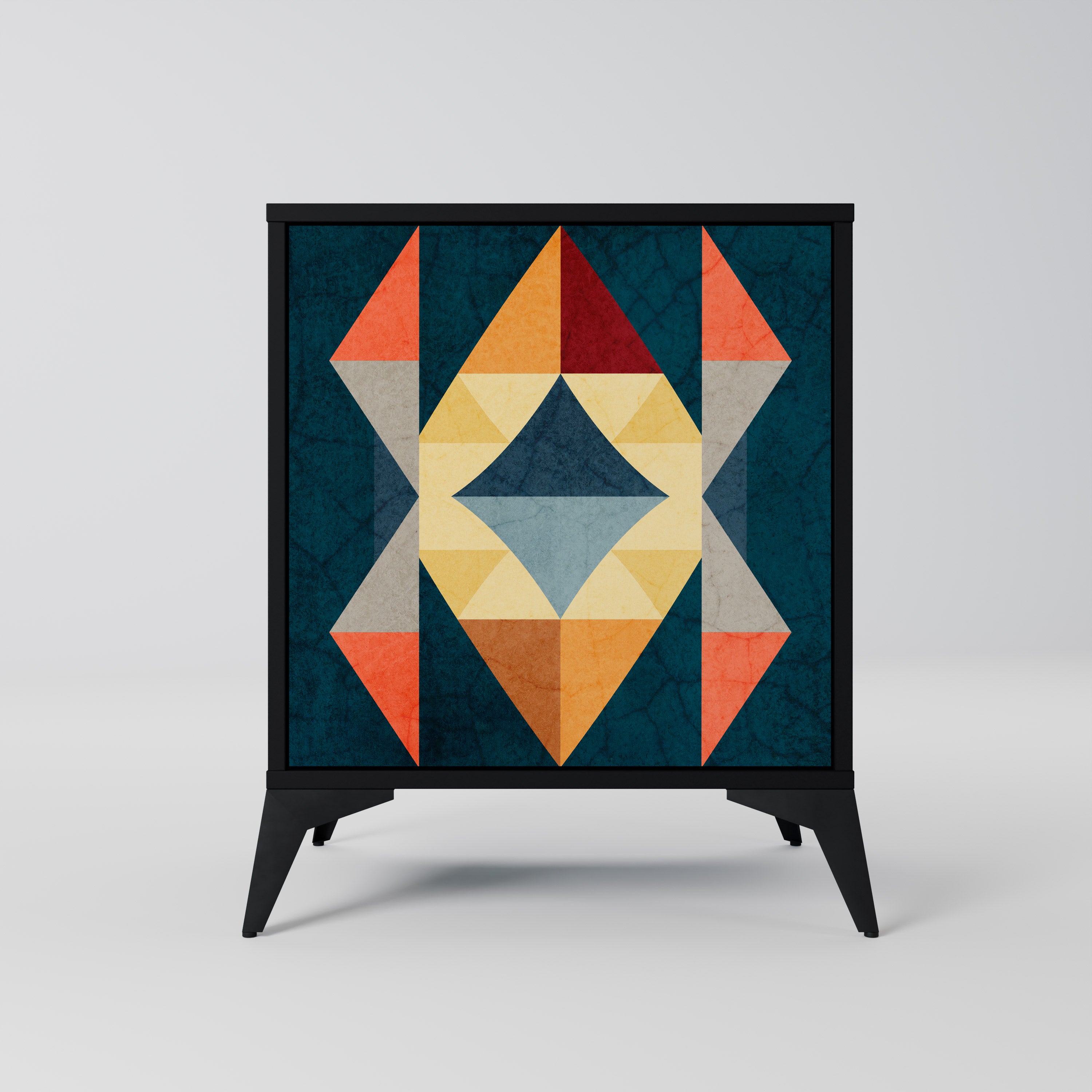 CRACKED ILLUSION Komoda 1-drzwiowa korpus Czarny