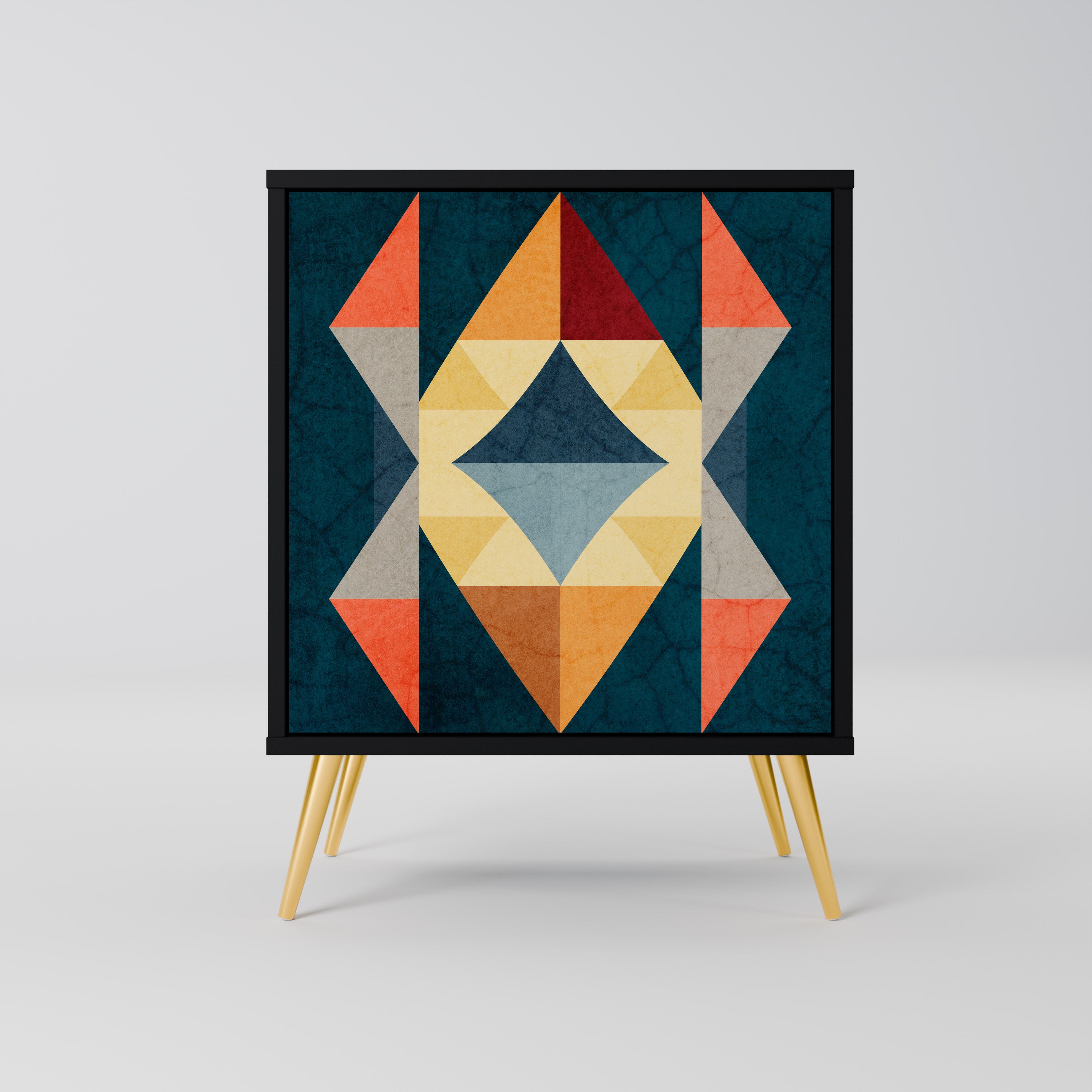 CRACKED ILLUSION Komoda 1-drzwiowa korpus Czarny