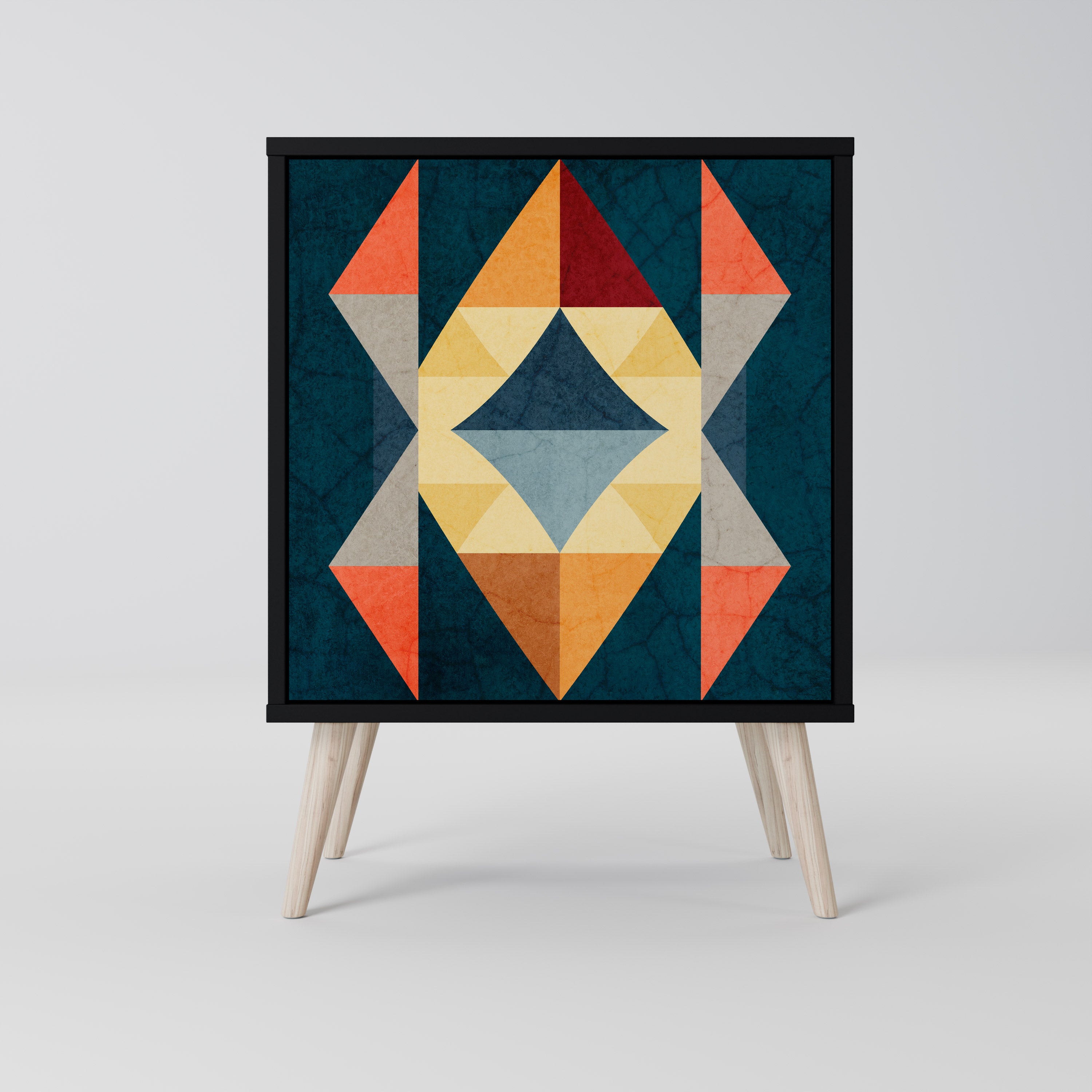 CRACKED ILLUSION Komoda 1-drzwiowa korpus Czarny