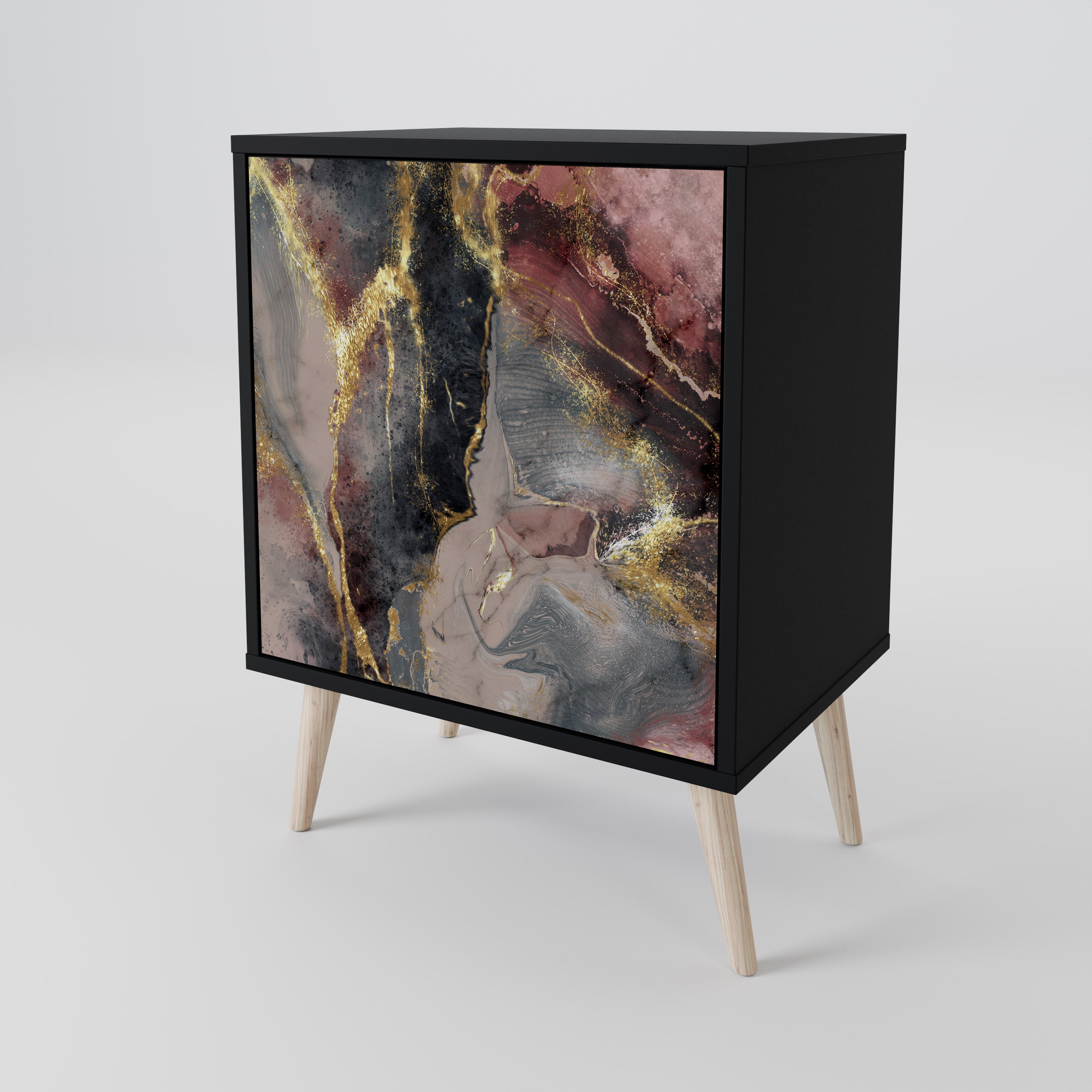 GOLDEN TIDES Komoda 1-drzwiowa korpus Czarny