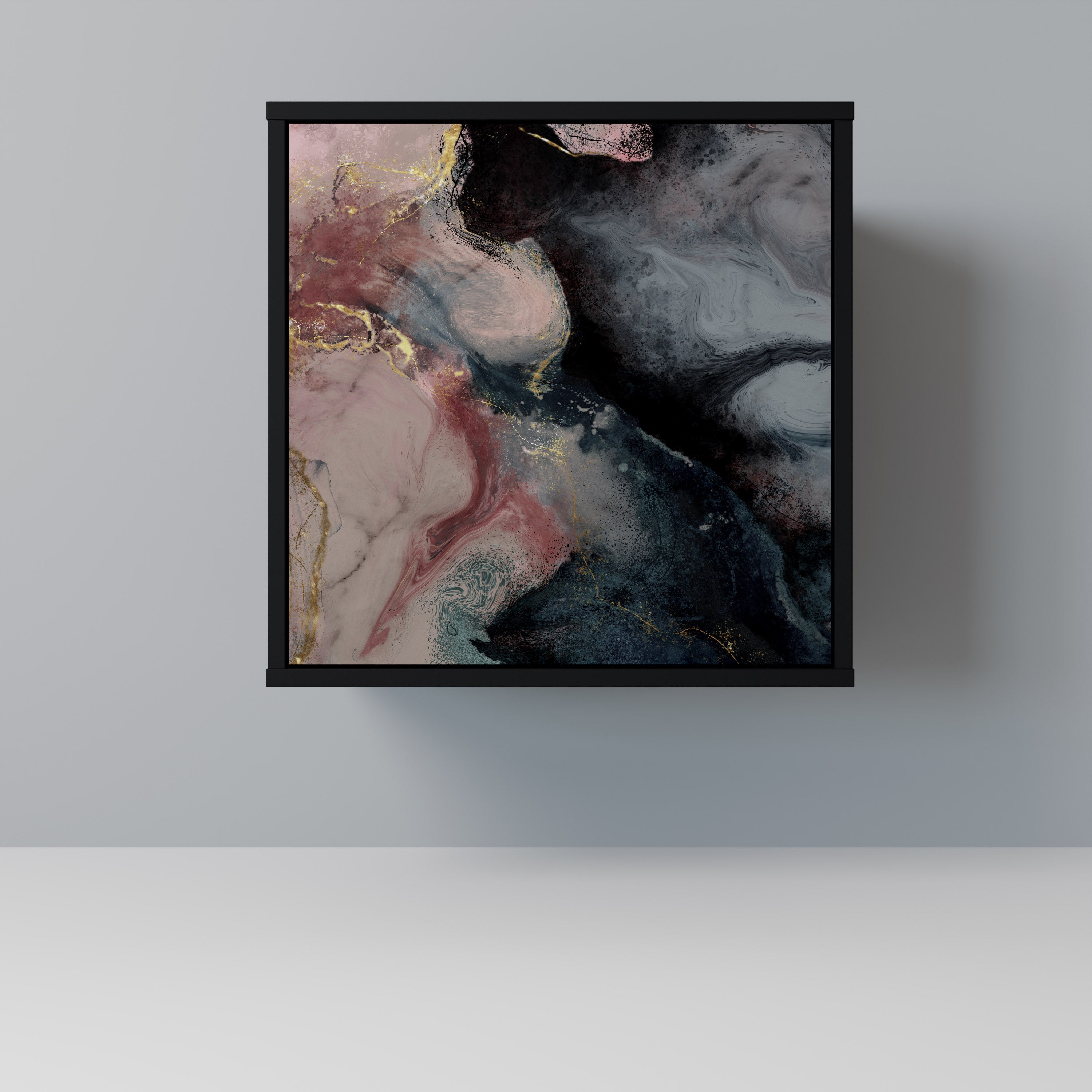 GILDED SWIRLS Komoda 1-drzwiowa korpus Czarny