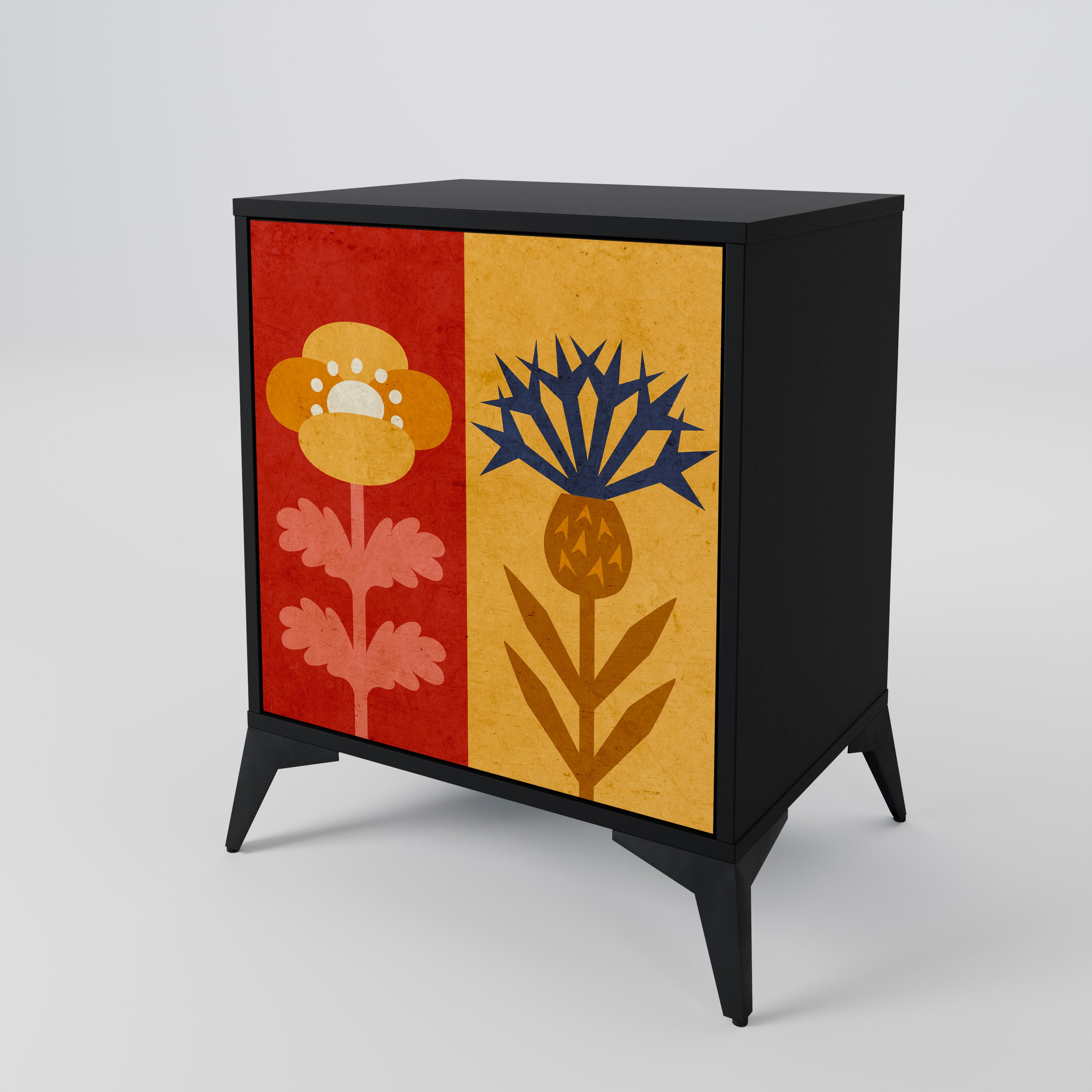 SCANDIC FLOWERET Komoda 1-drzwiowa korpus Czarny