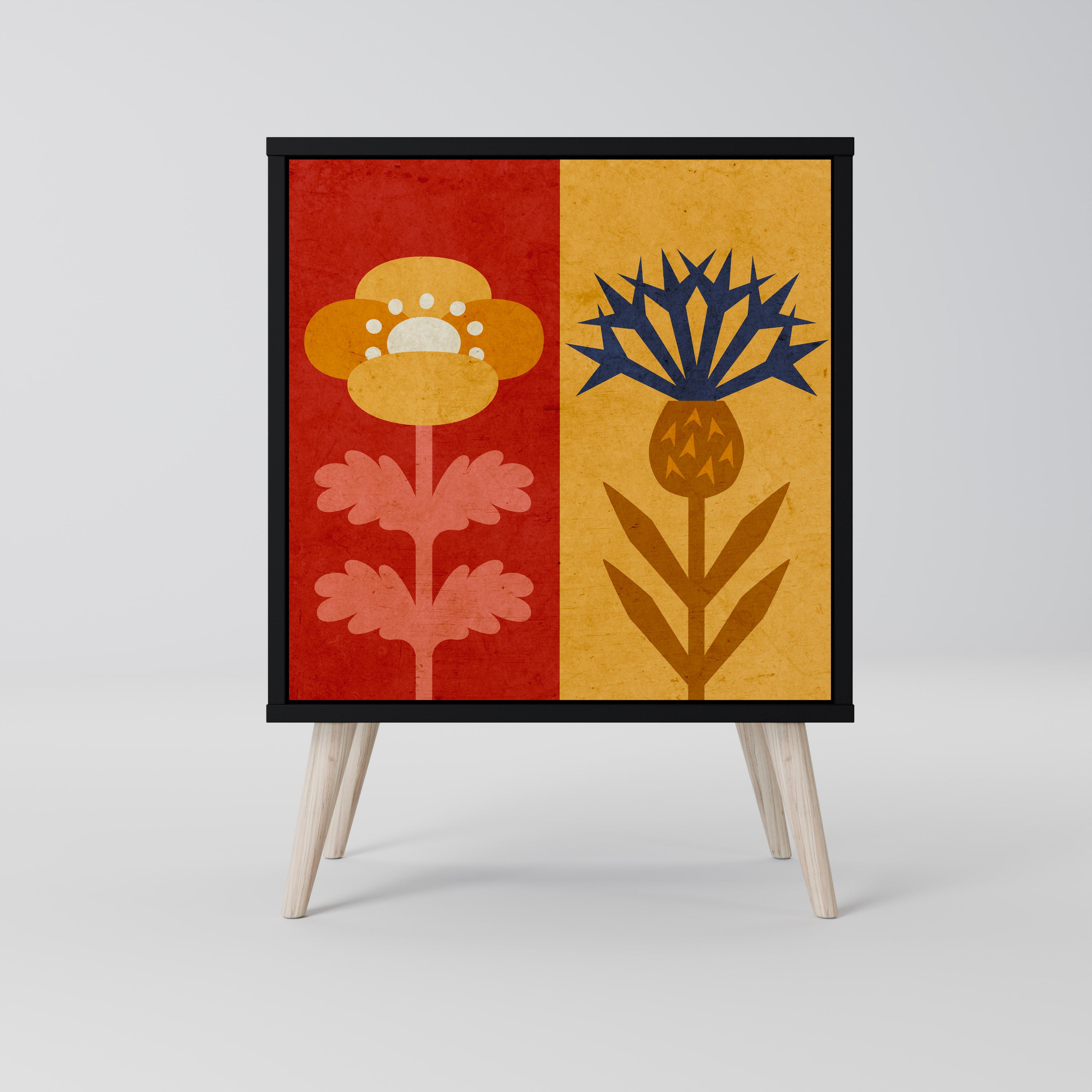 SCANDIC FLOWERET Komoda 1-drzwiowa korpus Czarny