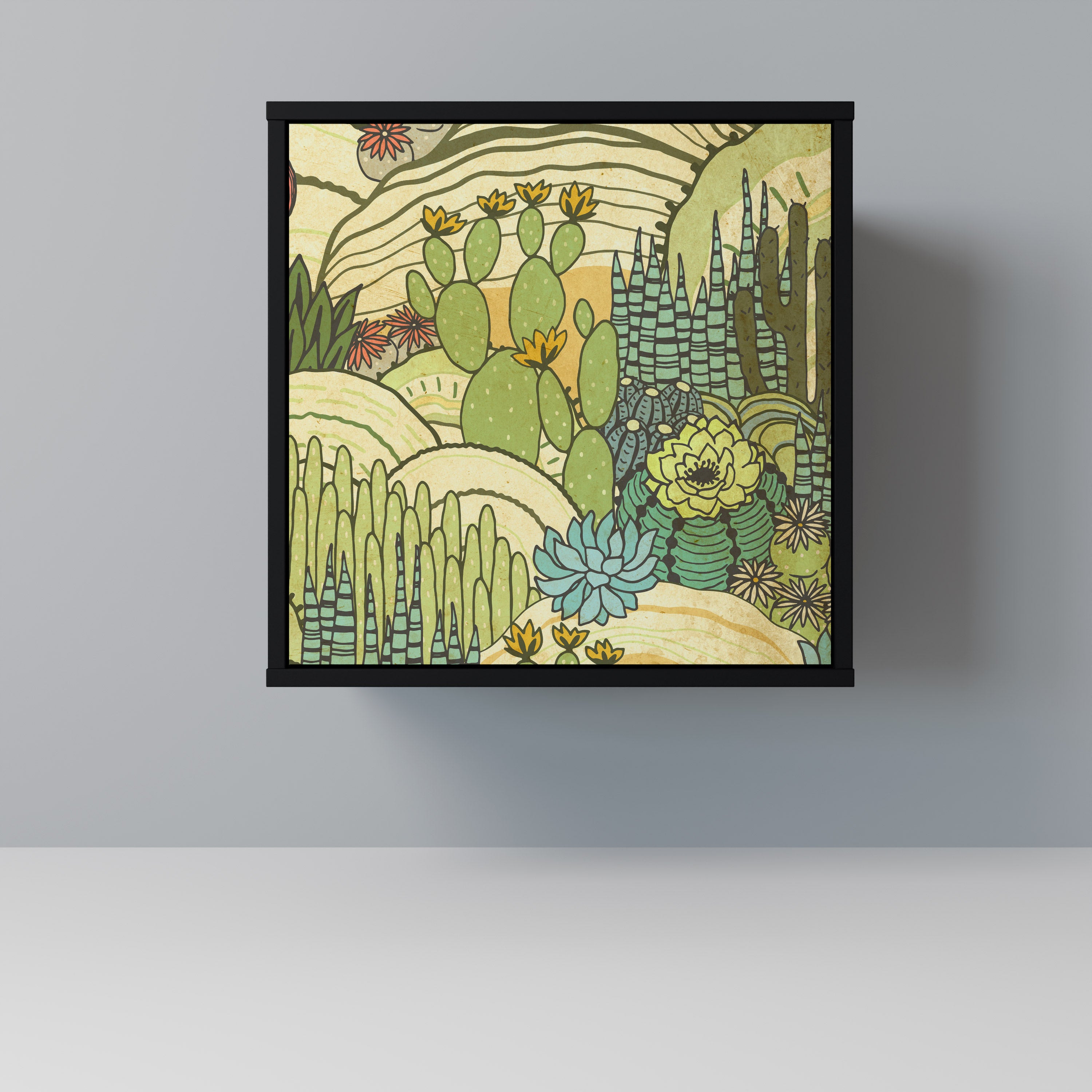 SUCCULENTS KALEIDOSCOPE Komoda 1-drzwiowa korpus Czarny