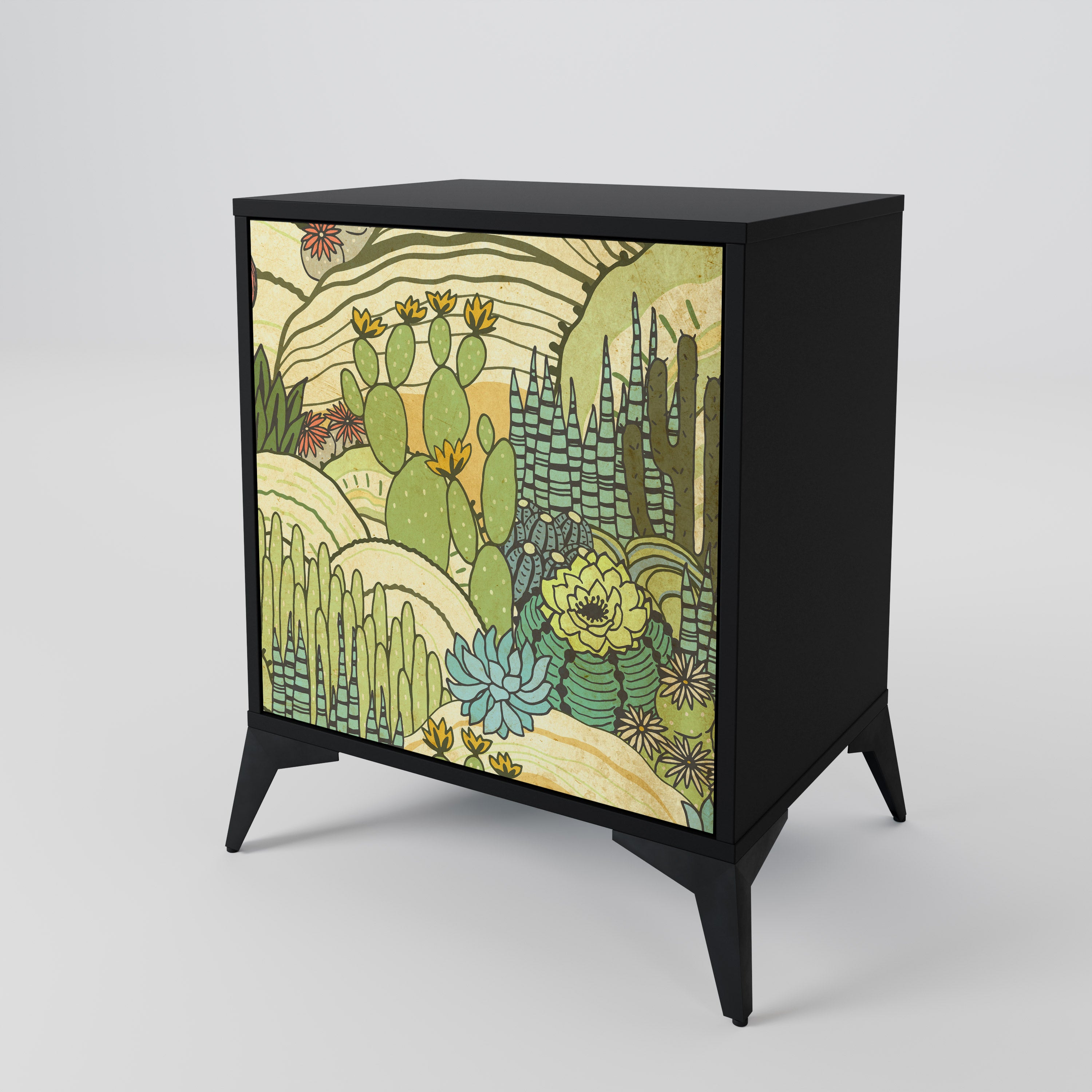 SUCCULENTS KALEIDOSCOPE Komoda 1-drzwiowa korpus Czarny