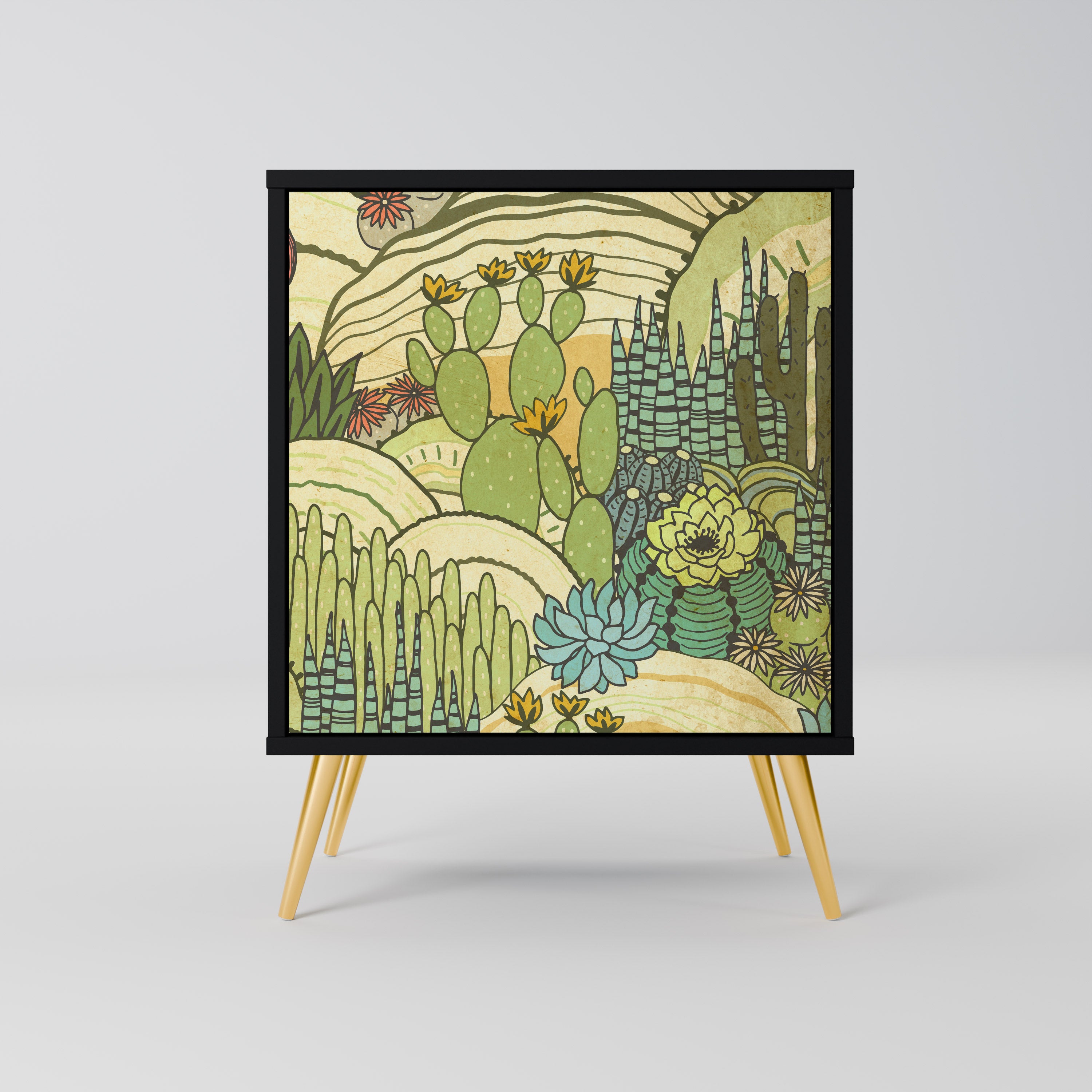 SUCCULENTS KALEIDOSCOPE Komoda 1-drzwiowa korpus Czarny