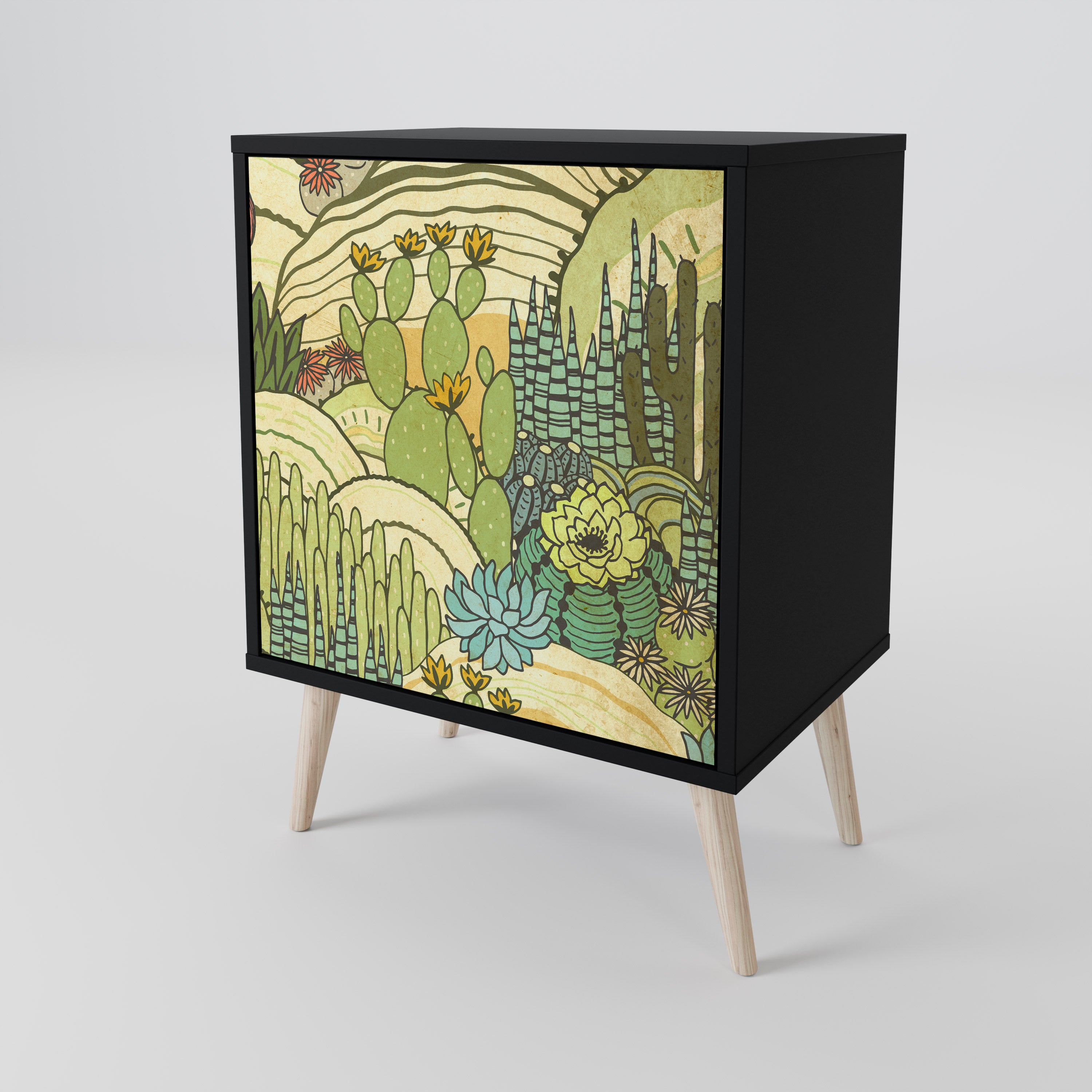 SUCCULENTS KALEIDOSCOPE Komoda 1-drzwiowa korpus Czarny