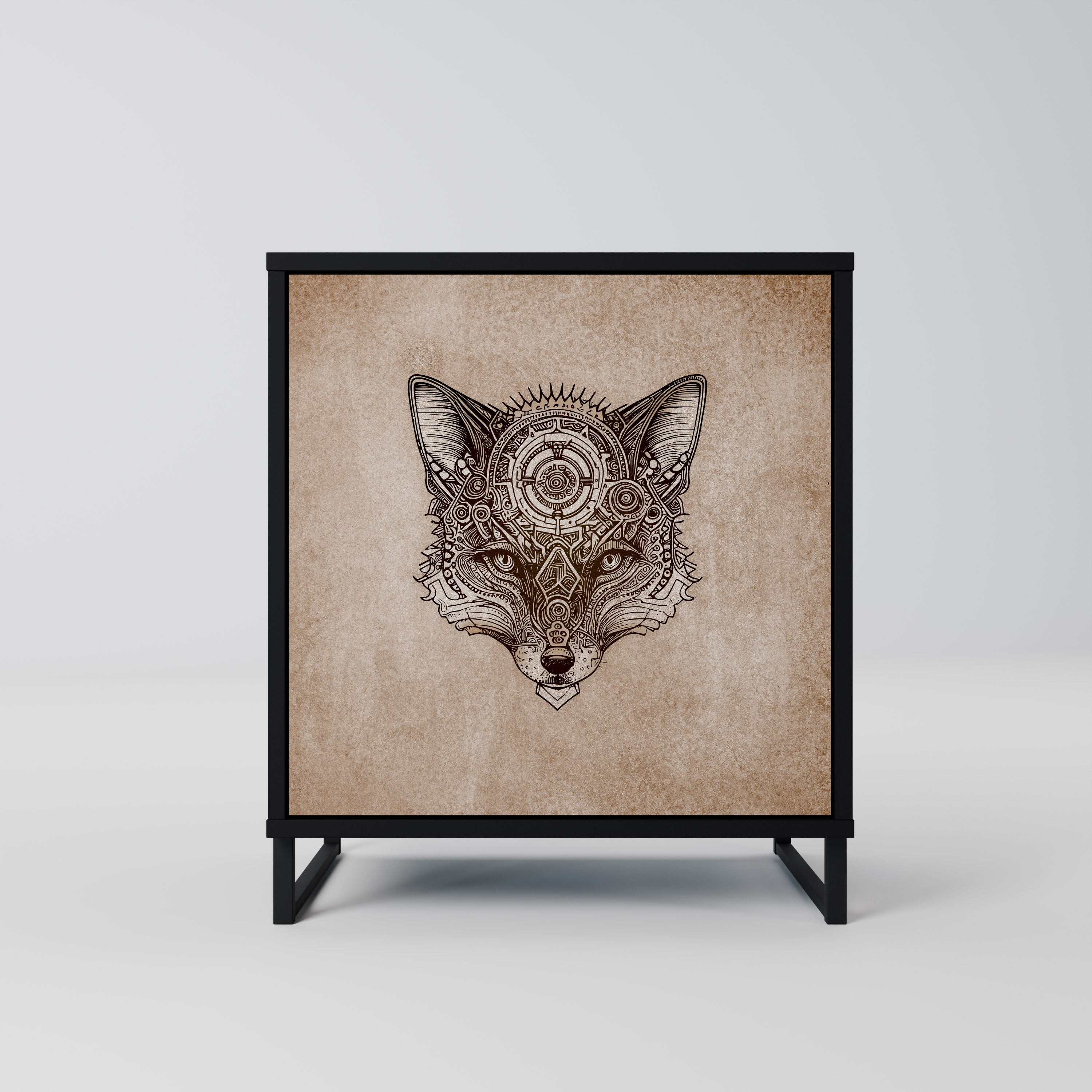 STEAMPUNK CLAN Komoda 1-drzwiowa korpus Czarny