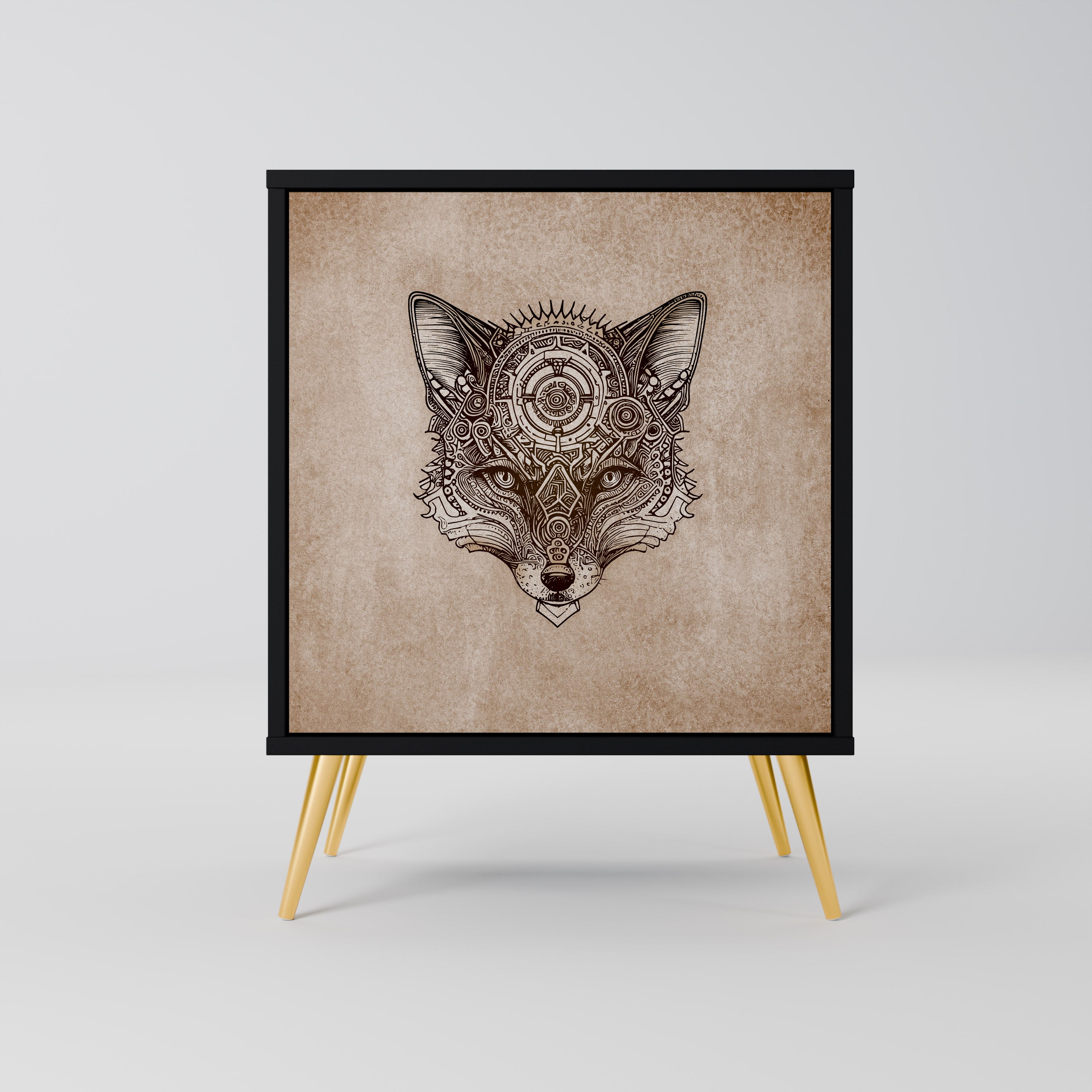 STEAMPUNK CLAN Komoda 1-drzwiowa korpus Czarny