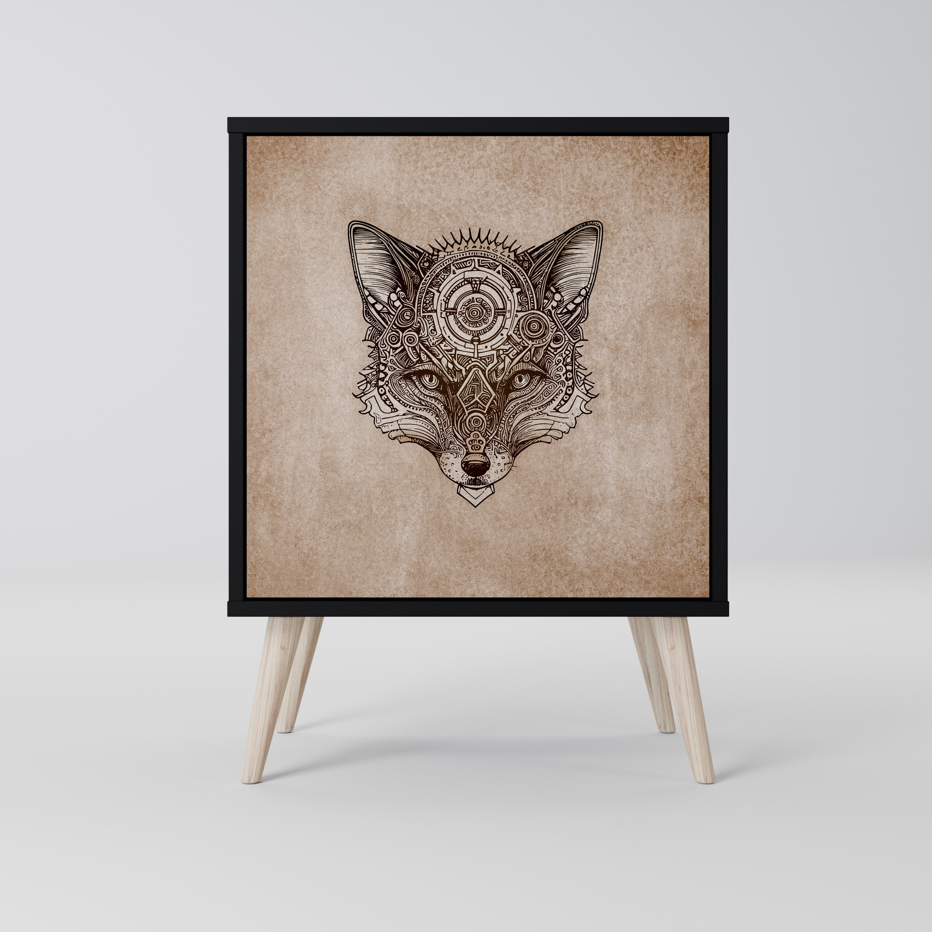 STEAMPUNK CLAN Komoda 1-drzwiowa korpus Czarny