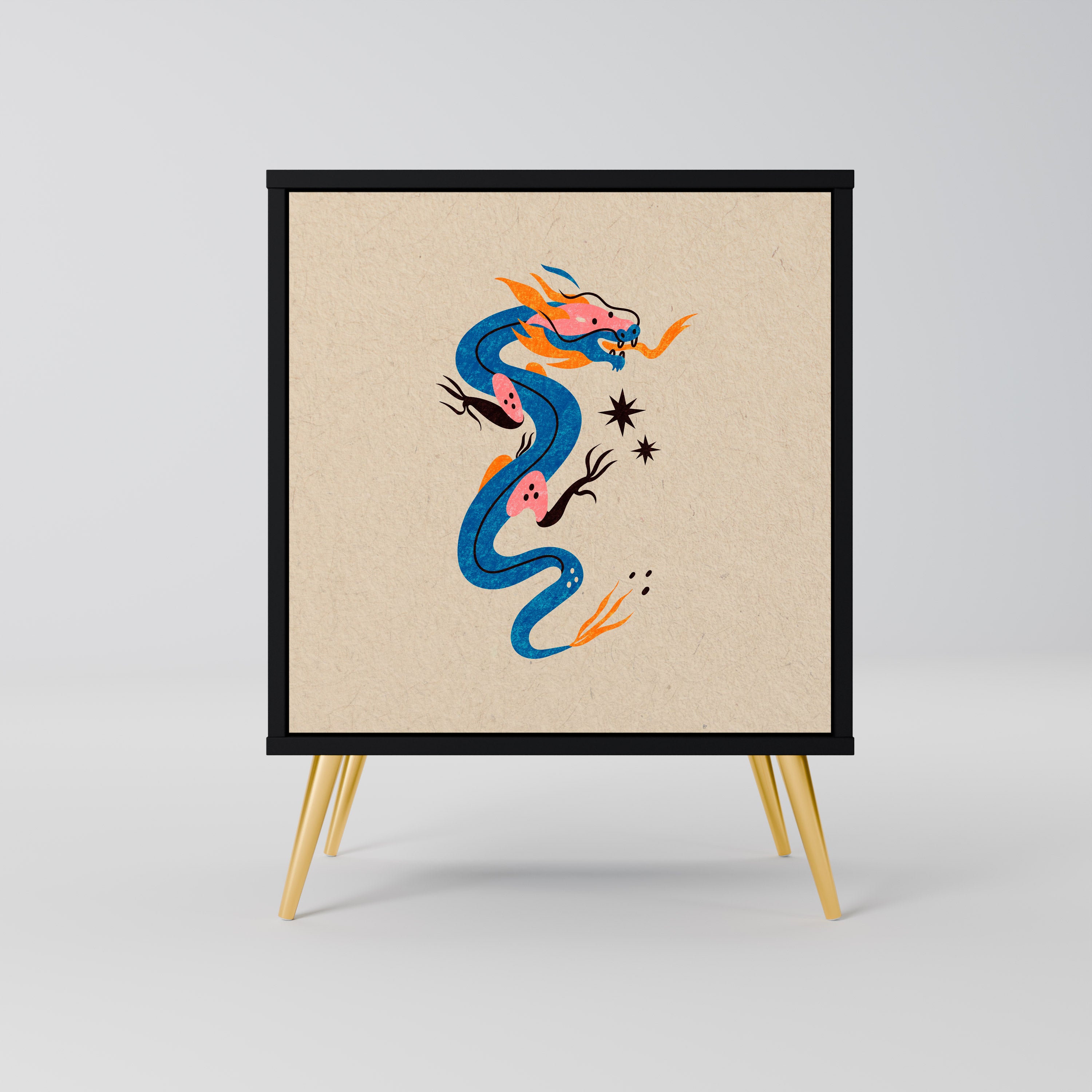 MYTHOLOGICAL CREATURES Komoda 1-drzwiowa korpus Czarny