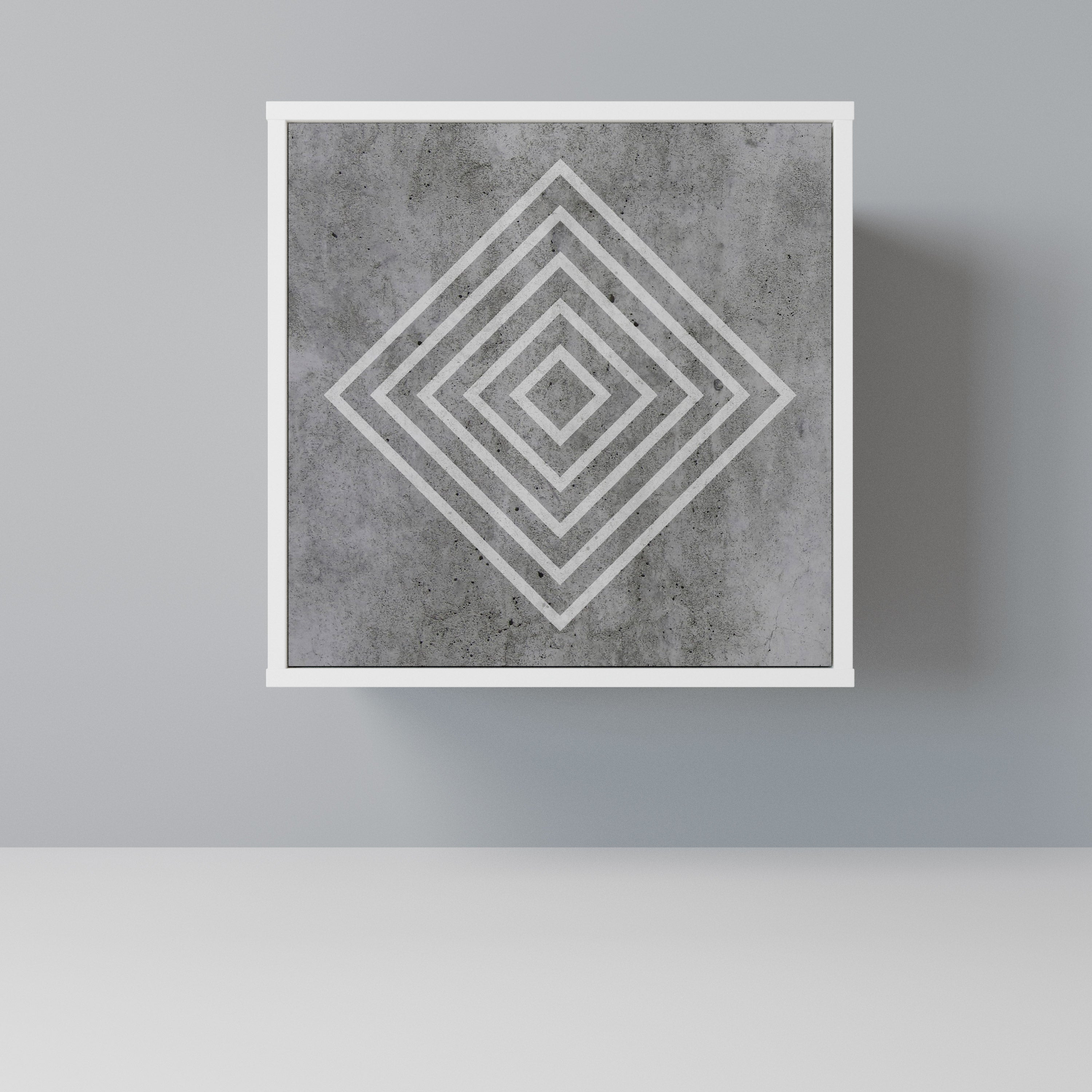 POLYGONAL ARTISTRY Komoda 1-drzwiowa korpus Biały