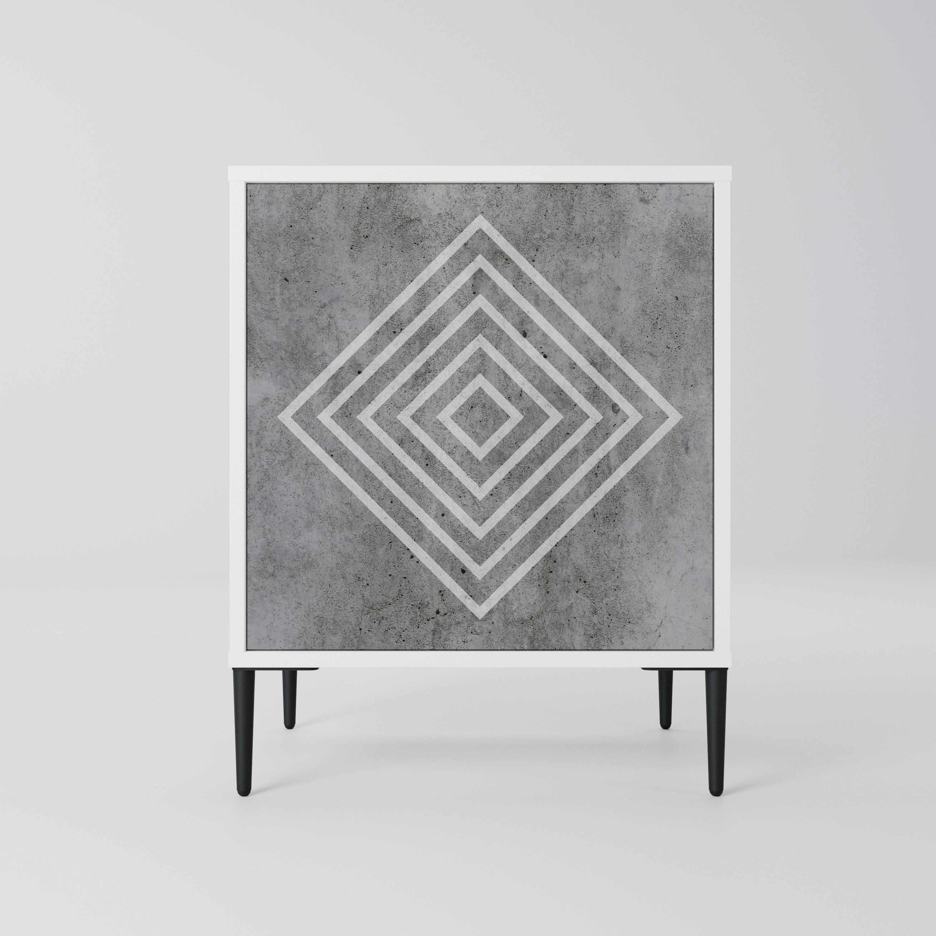 POLYGONAL ARTISTRY Komoda 1-drzwiowa korpus Biały