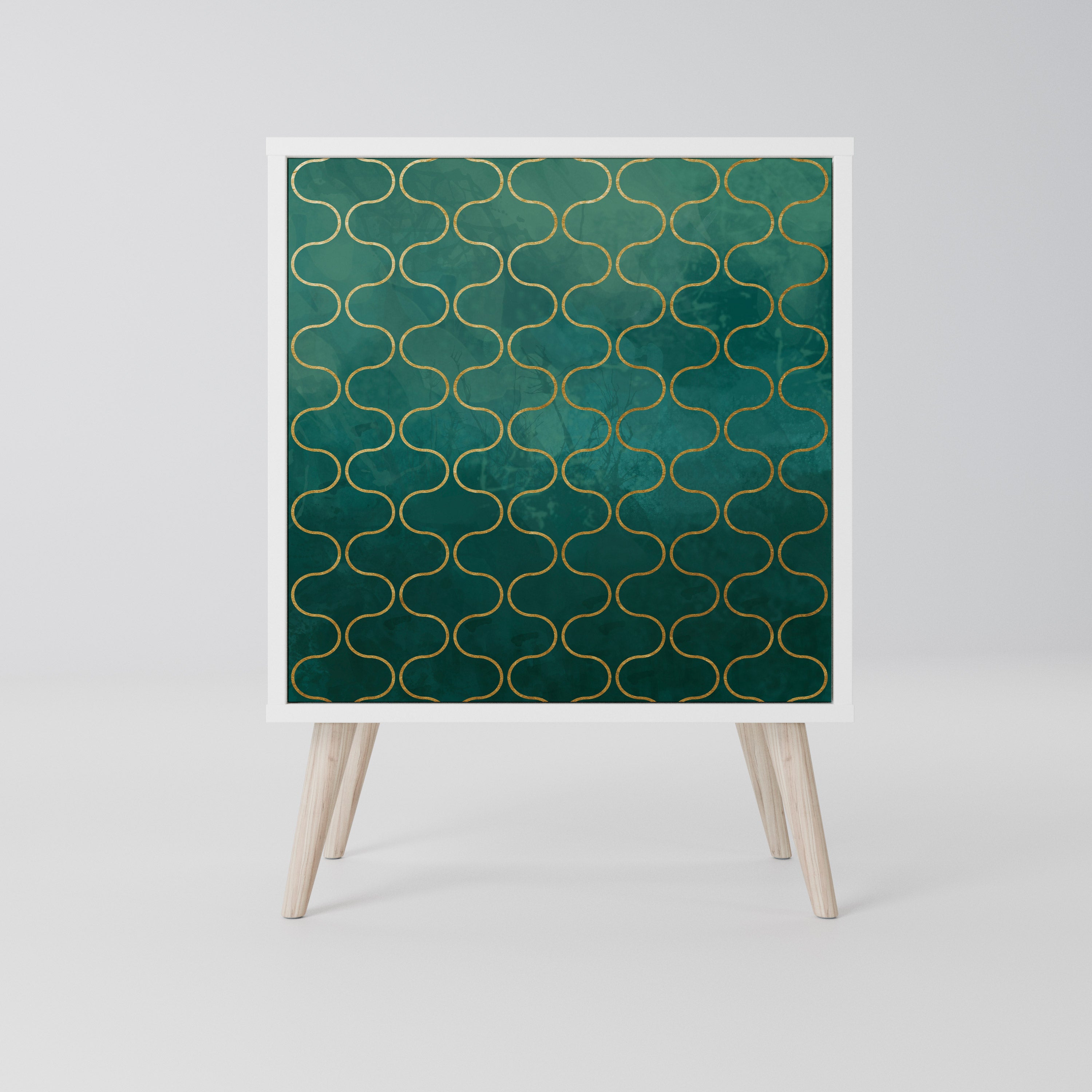 TESSELATED GREENERY Komoda 1-drzwiowa korpus Biały
