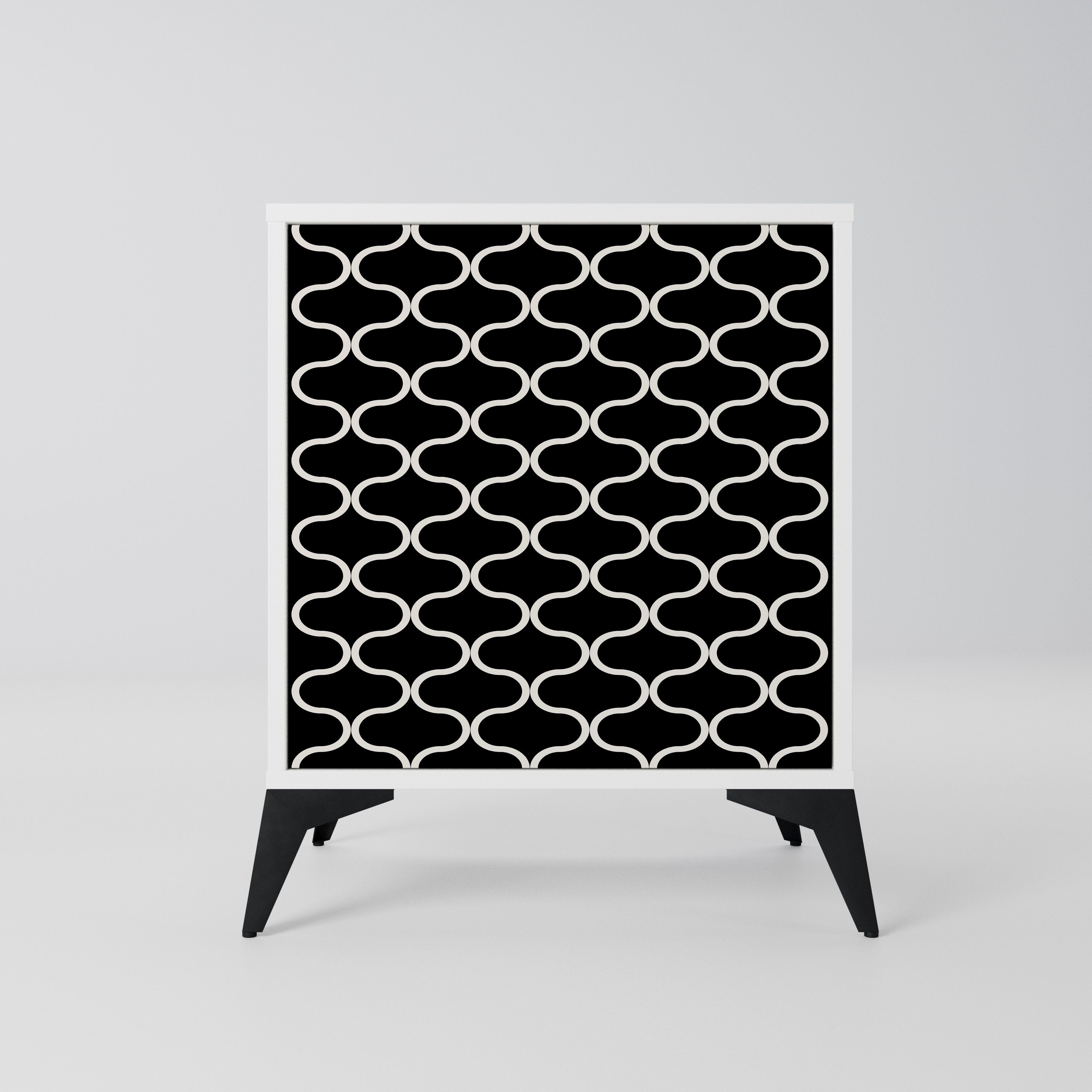 TESSELATED BLACKNESS Komoda 1-drzwiowa korpus Biały