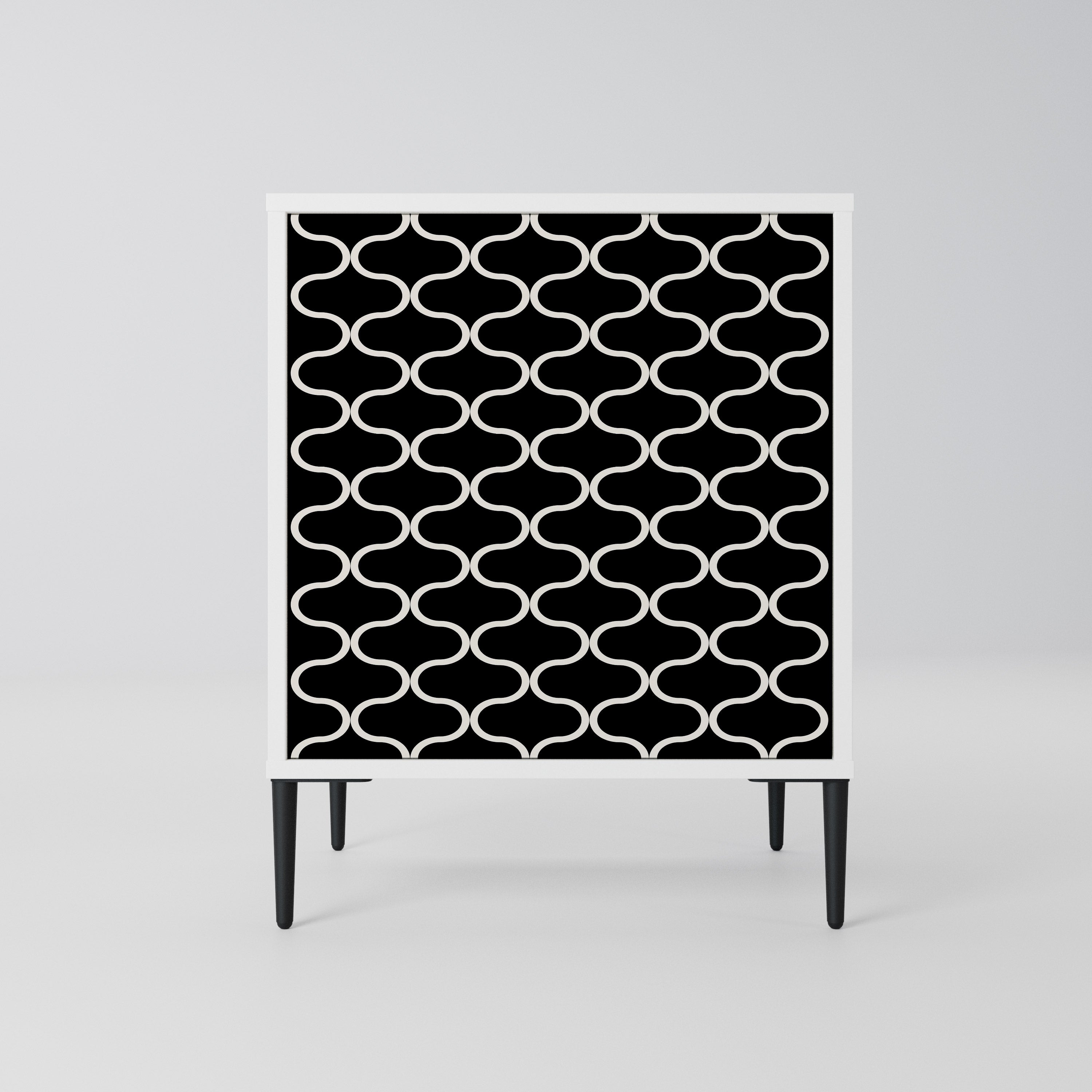 TESSELATED BLACKNESS Komoda 1-drzwiowa korpus Biały
