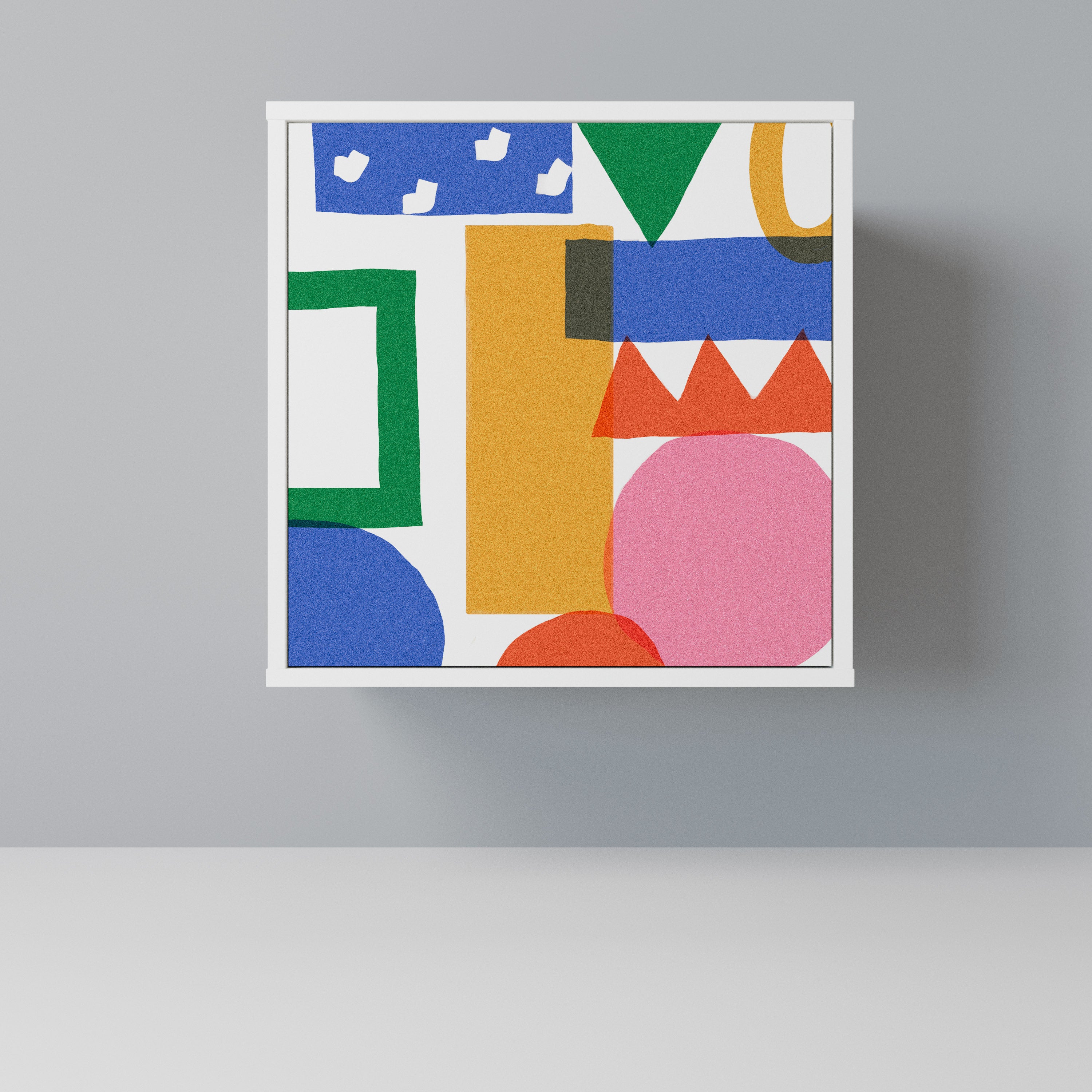 GEOMETRIC GLIMMER Komoda 1-drzwiowa korpus Biały