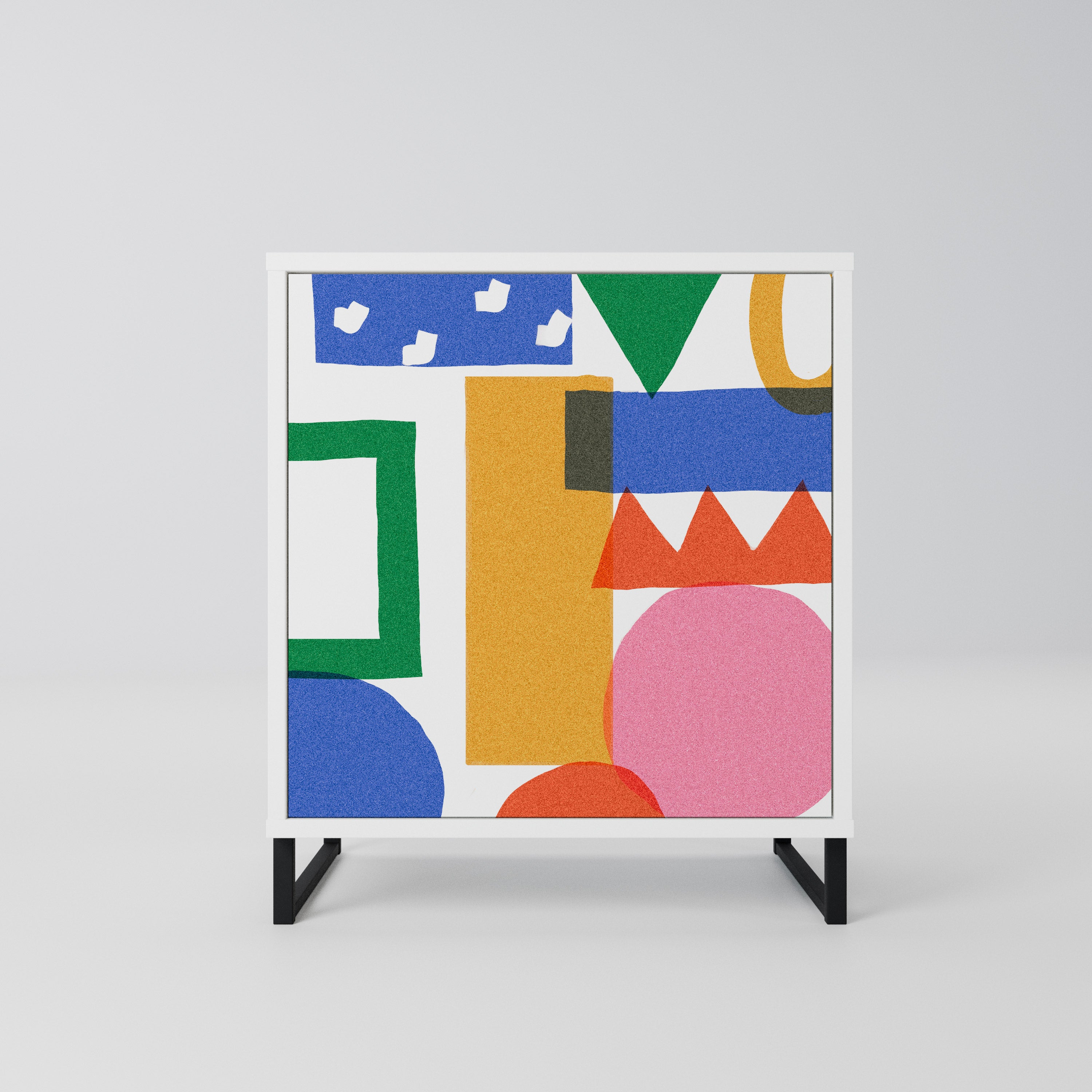 GEOMETRIC GLIMMER Komoda 1-drzwiowa korpus Biały