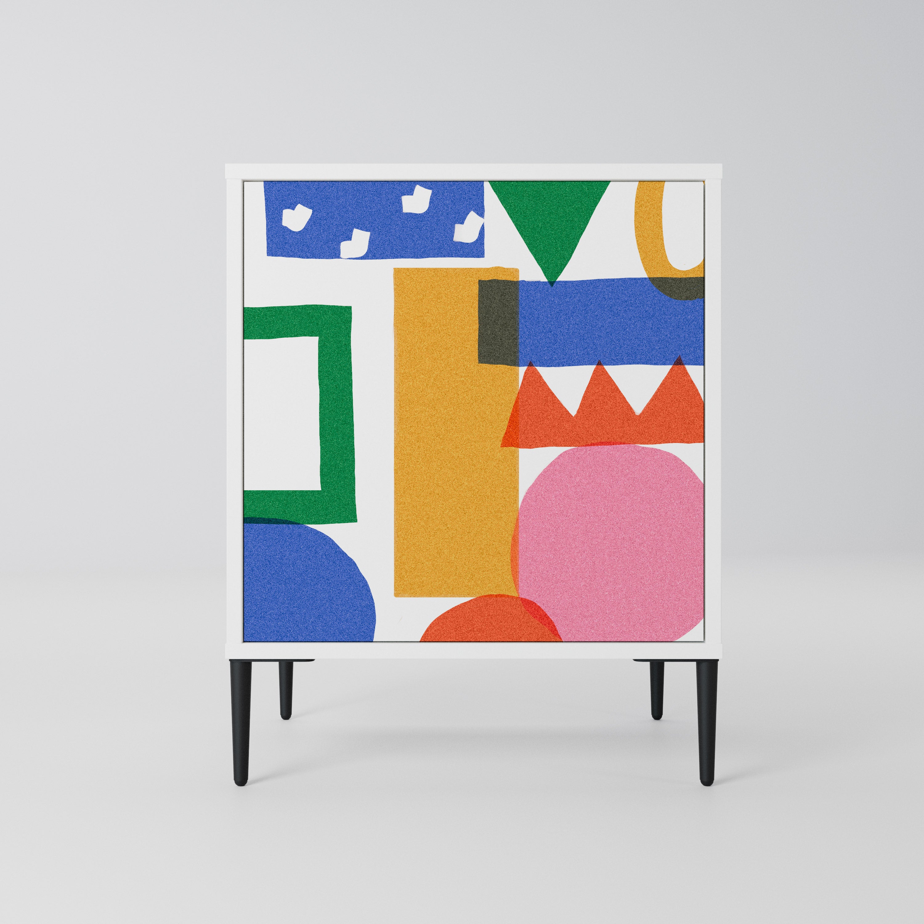 GEOMETRIC GLIMMER Komoda 1-drzwiowa korpus Biały